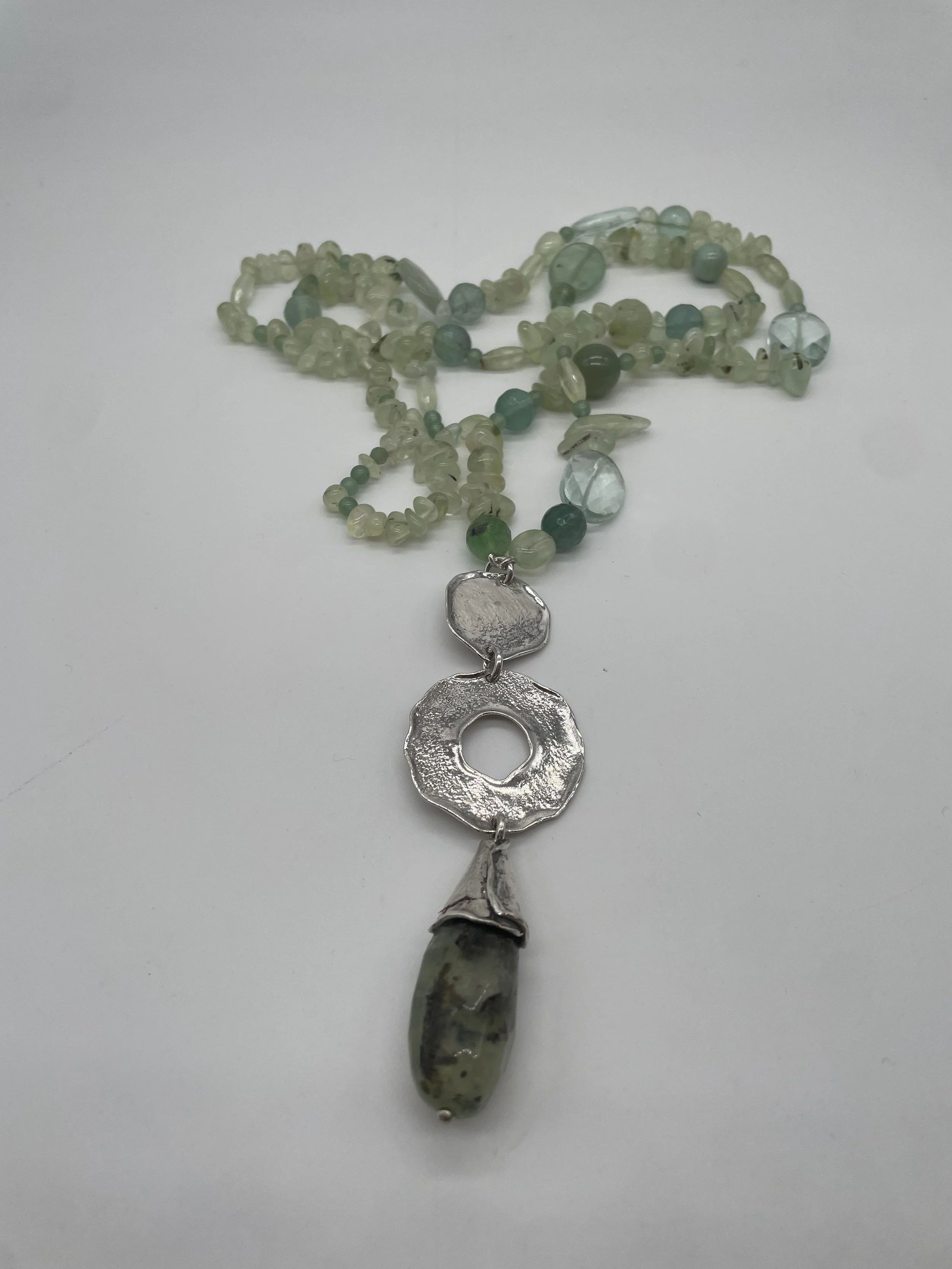 Argento 925 Prenite / Agata verde - €220.00