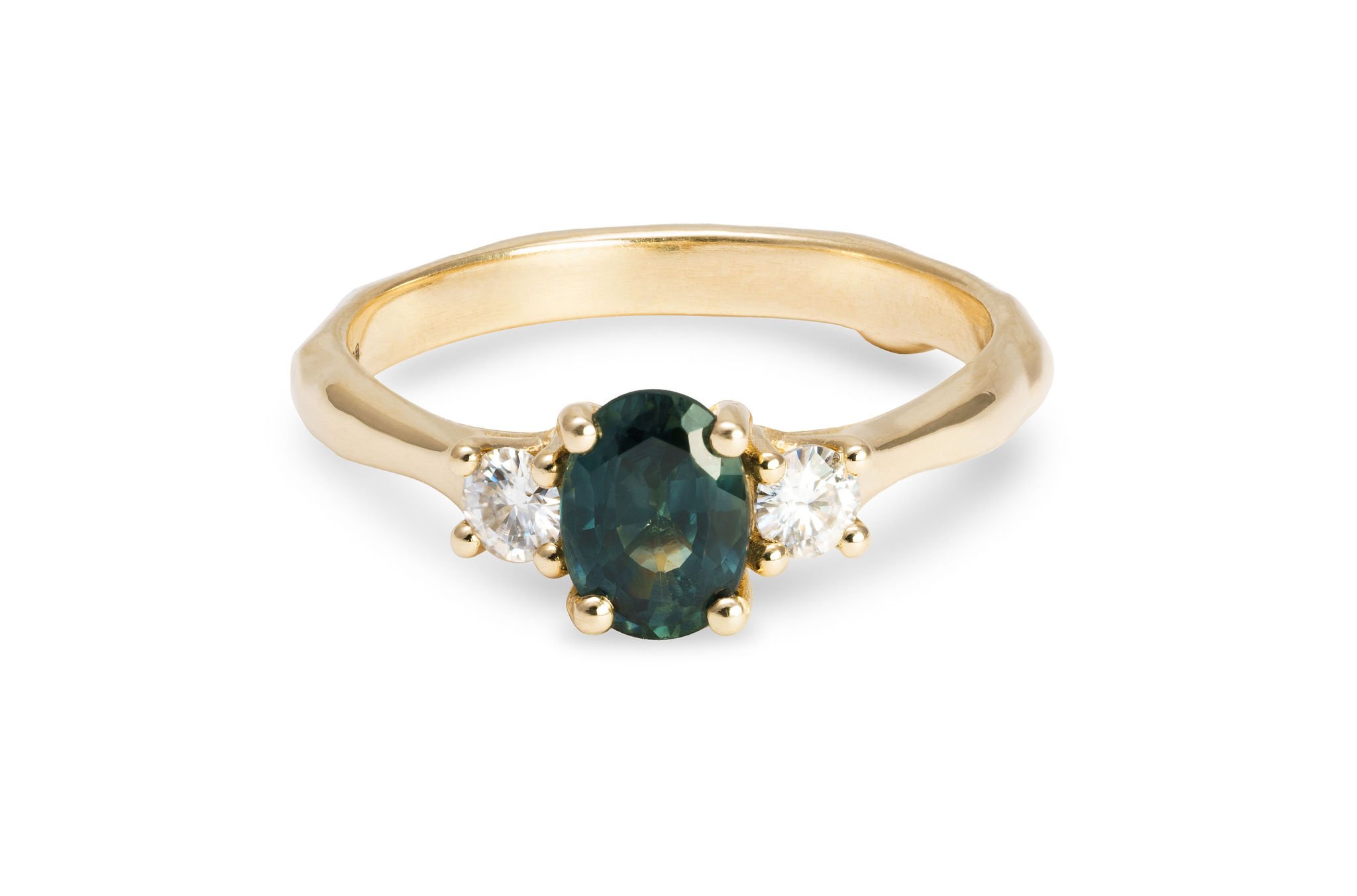 Teal Sapphire Trio Engagement Ring - Found Treasure Jewellery Naomi Lewis7.jpg
