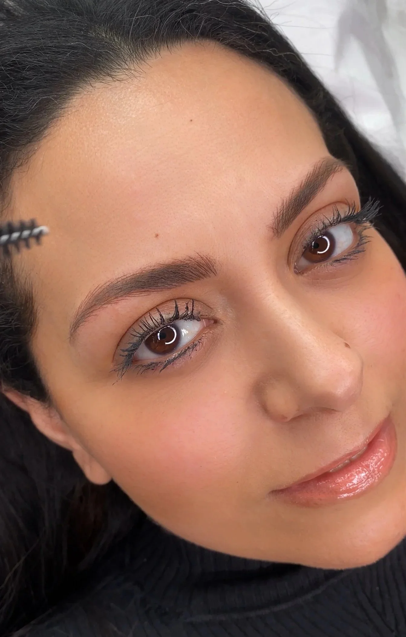Black woman combi brows a combination of ombre brows and microblading in London Bridge