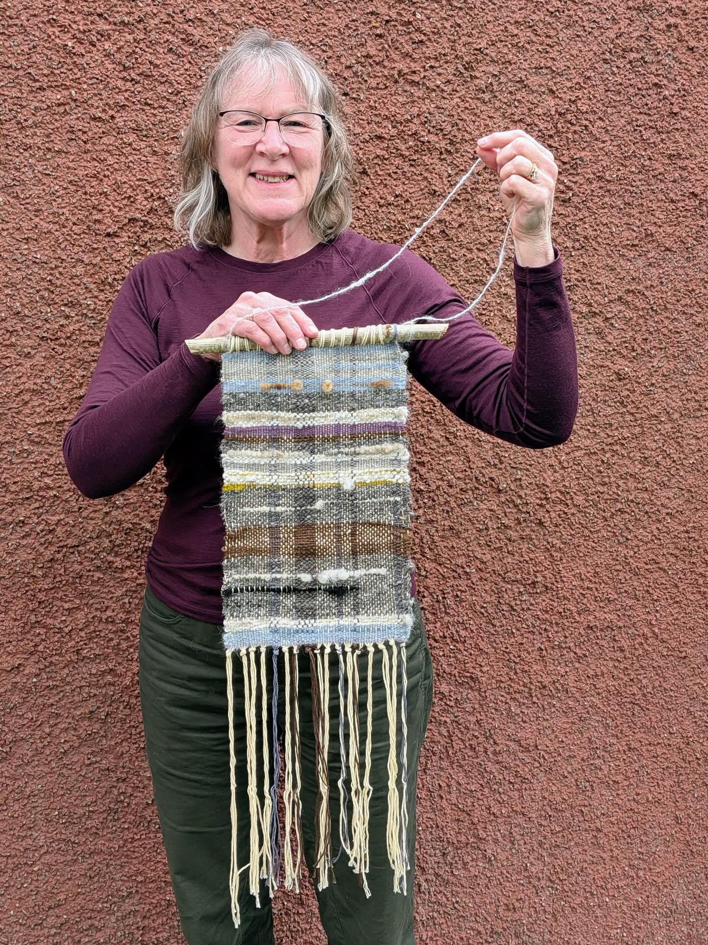 How lovely to welcome this lovely budding weaver, all the way from Canada. Her weaving tells the story of her travels by incorporating &ldquo;fence fleece&rdquo; retrieved from fences on her Welsh and Scottish travels. Topped off with a very special 