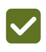 Green square icon with a white checkmark in the center