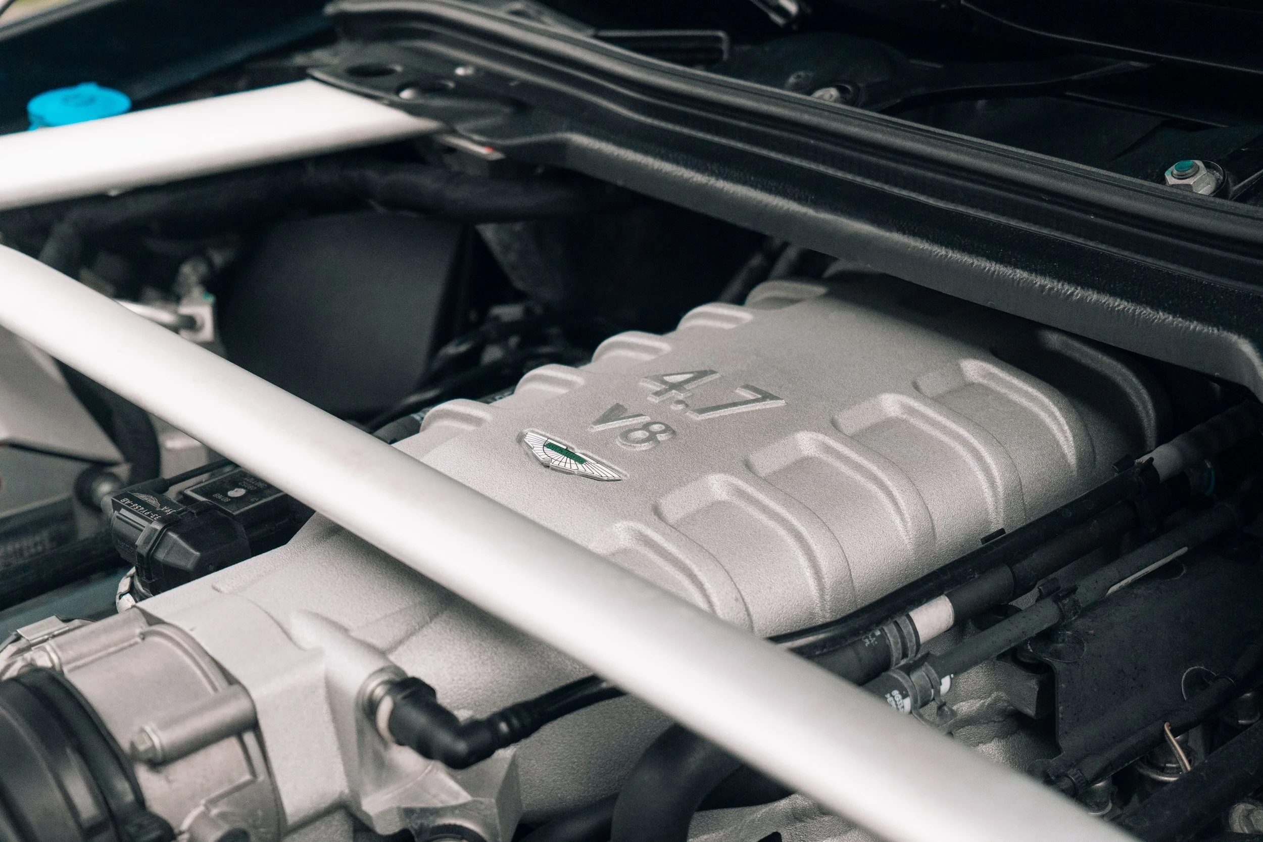 Aston Martin 4,7-Liter-V8-Motor, Nahaufnahme