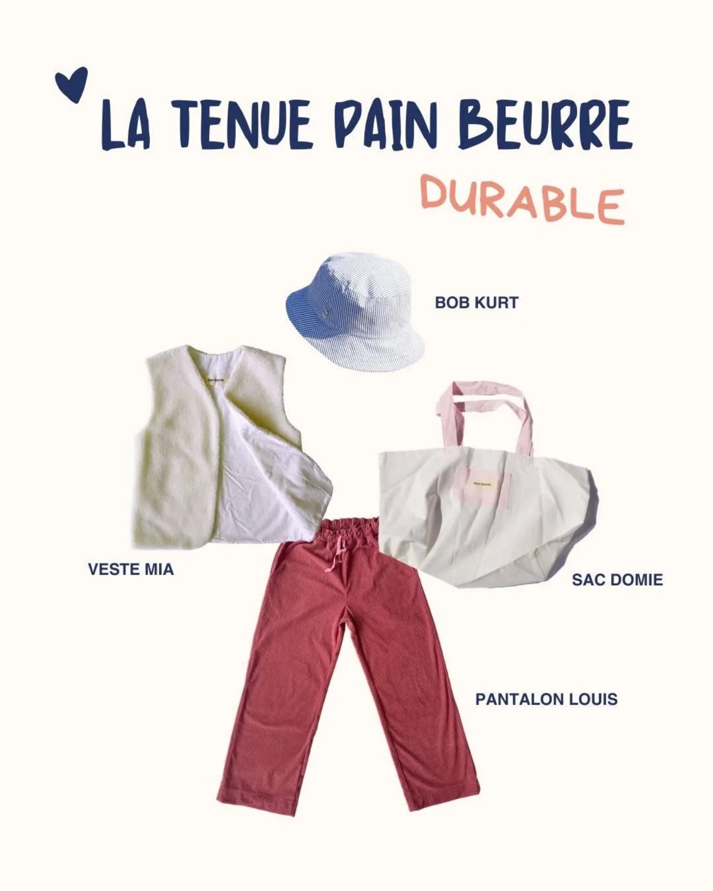 Une tenue durable 100% fait main ? 
Ne bougez pas on a ce qu'il vous faut chez Pain beurre 🌿

Voici une suggestion de look beurr&eacute; et fait &agrave; partir de tissus upcyl&eacute;s ! 

☀️ Notre bob Kurt, parfait pour les beaux jours qui arriven