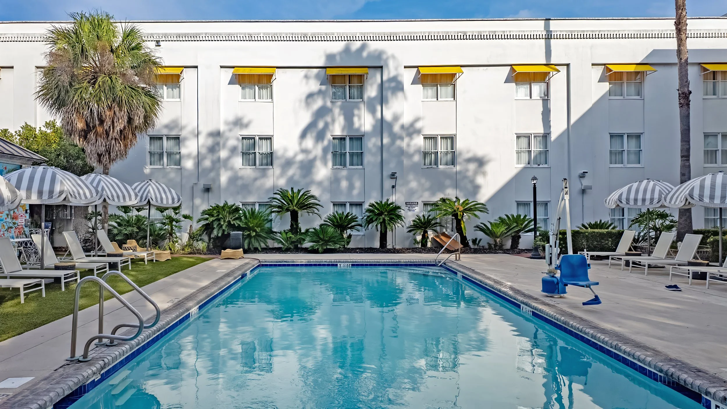 Colorful outdoor pool at Kimpton Brice