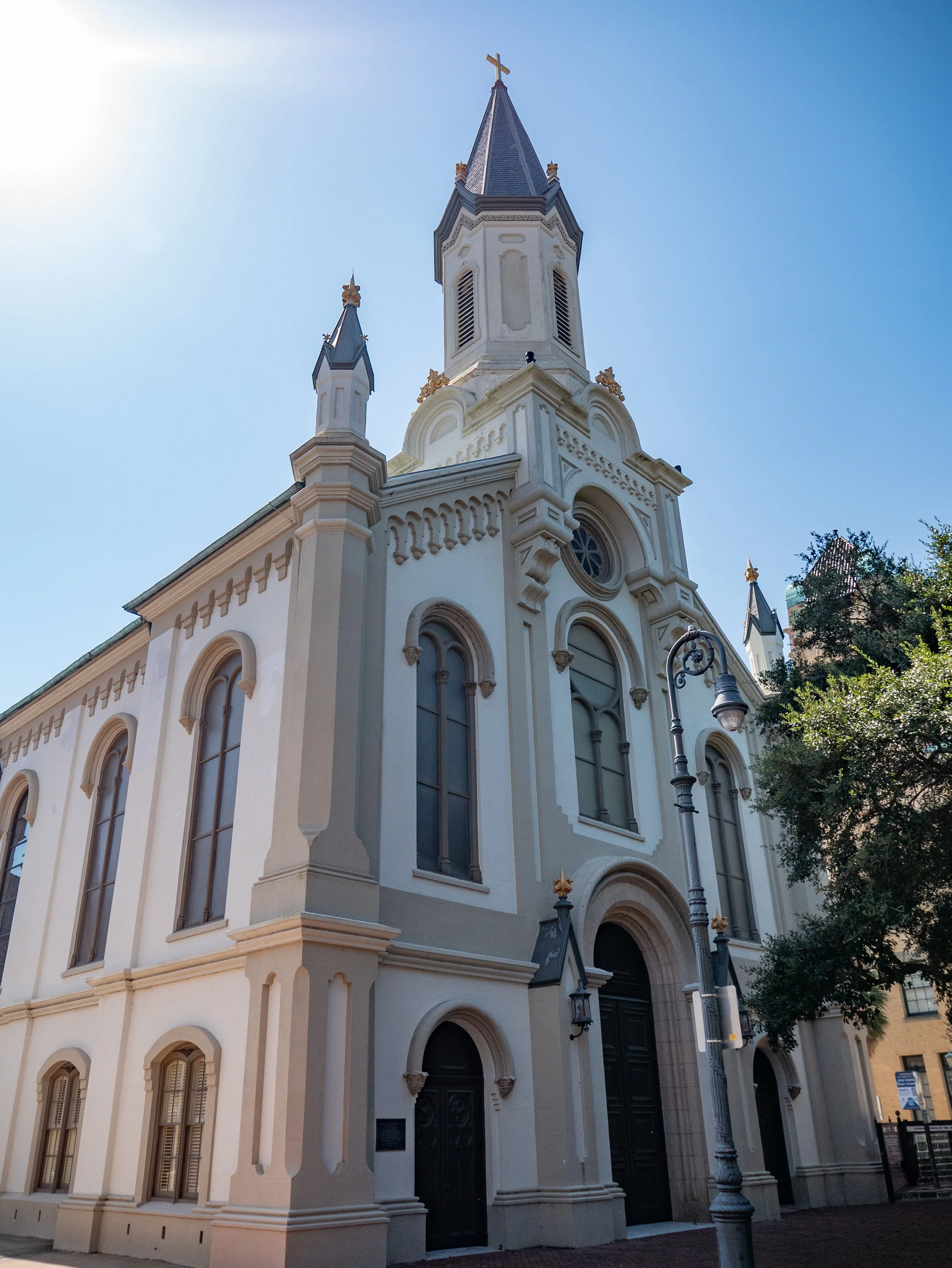 Lutheran Church of the Ascension beside Wright Square in Savannah
