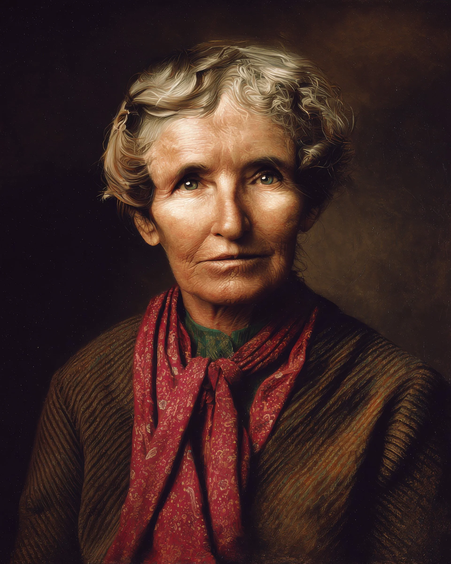 Portrait illustration of Florence Martus, the legendary Waving Girl of Savannah.