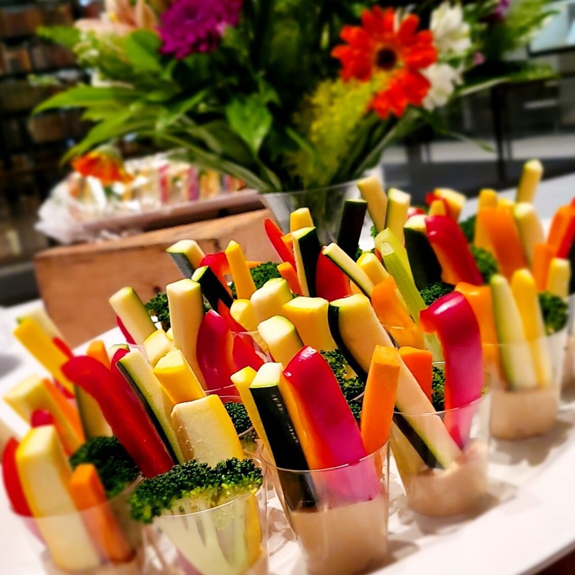 These delicious, refreshing and healthy individual crudit&eacute; cups are the perfect compliment to any party. 
.
.
#cheflife  #foodie #wedding #lefebvreluxe #bourassacatering  #instafood #local #beautifulcuisine #tasty #lefebvreluxe #chefsmiley #ct