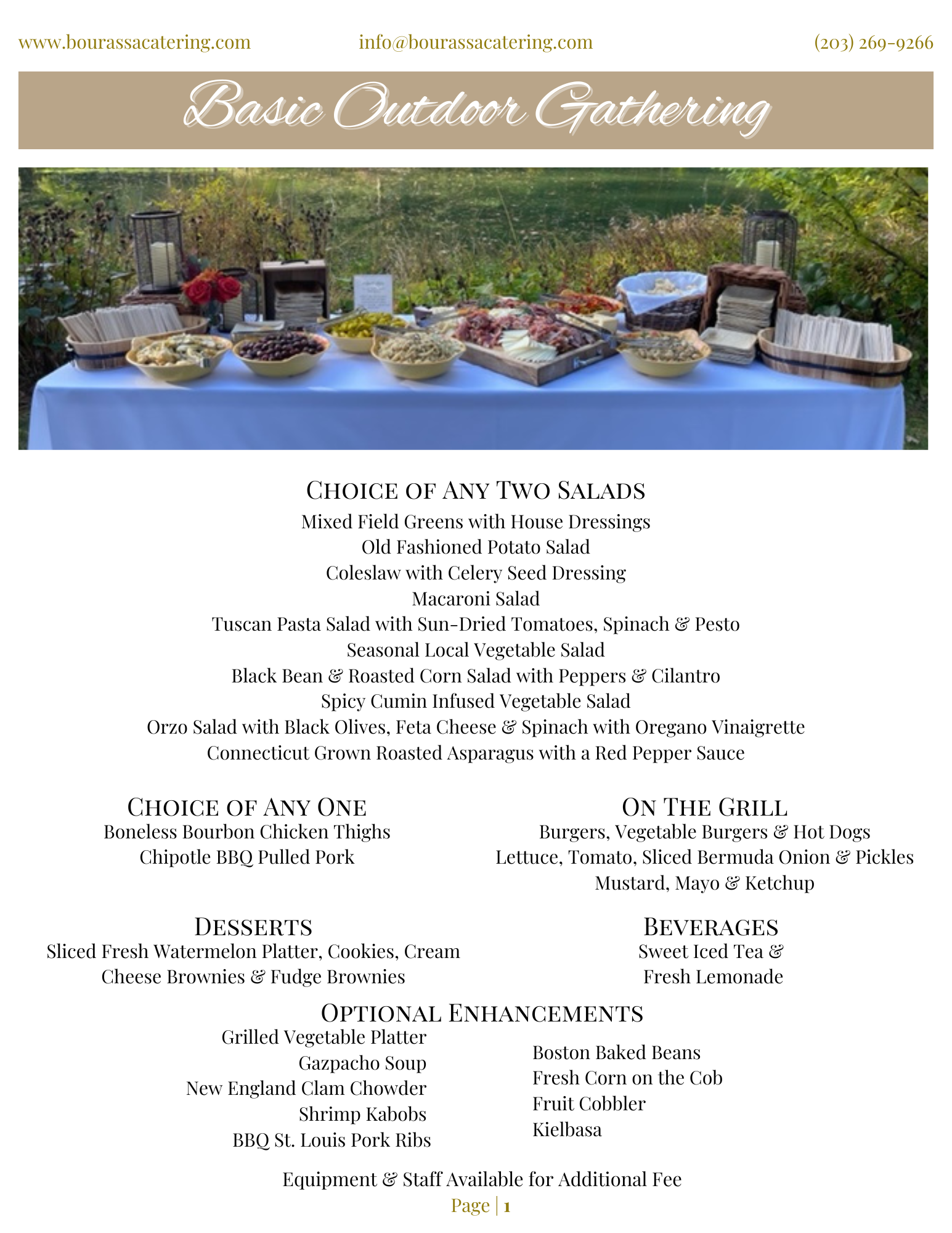Basic Outdoor Gathering Menu