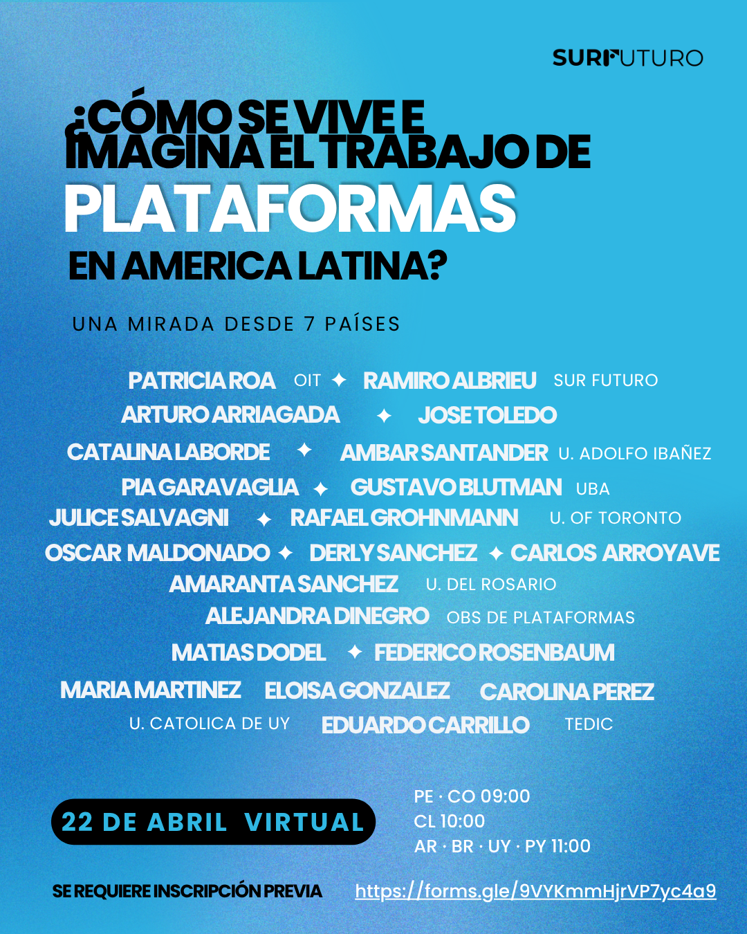 Evento: ¿Cómo se vive e imagina el trabajo de plataformas?