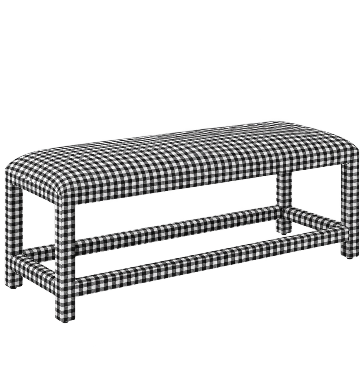 Black and white gingham bench.png