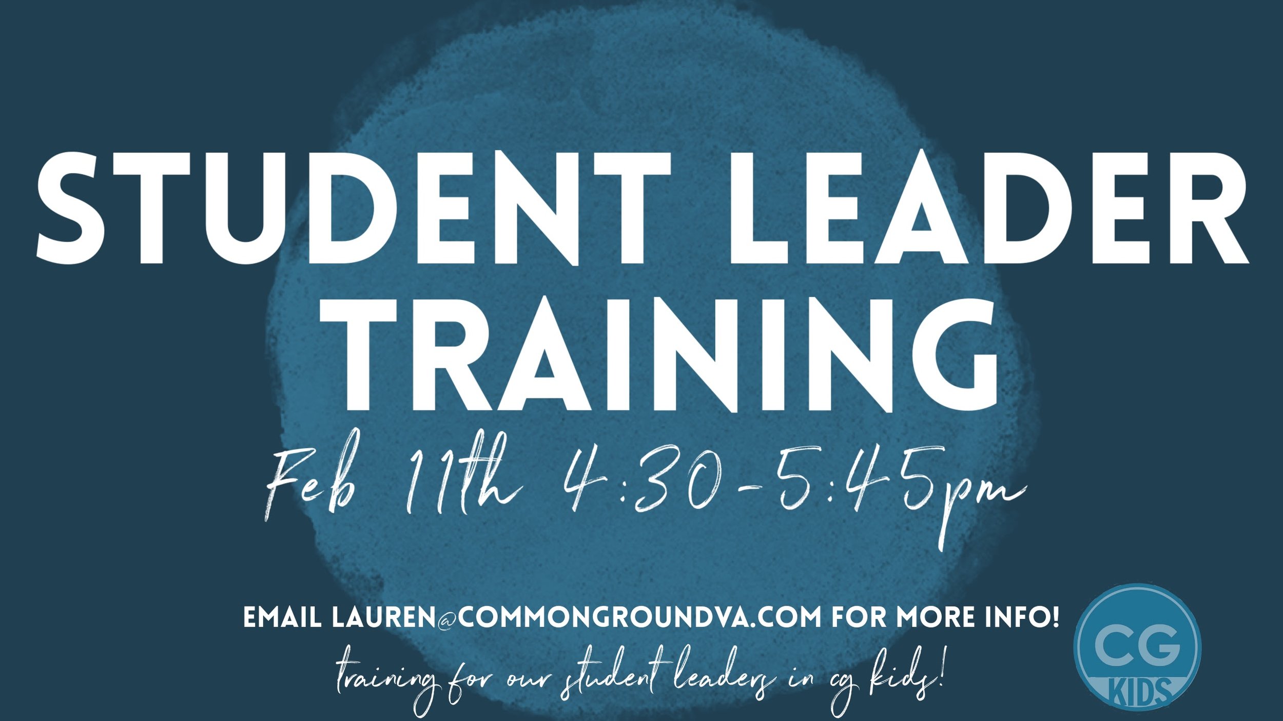 CG Kids Student Leader Training