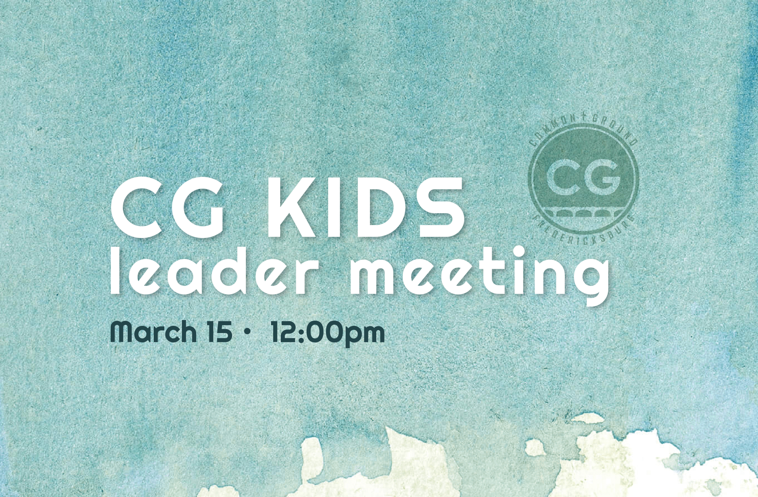 CG Kids Leader Meeting