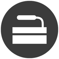 Icon of a heat press to represent "heat transfers" as a service of Shirt Happens