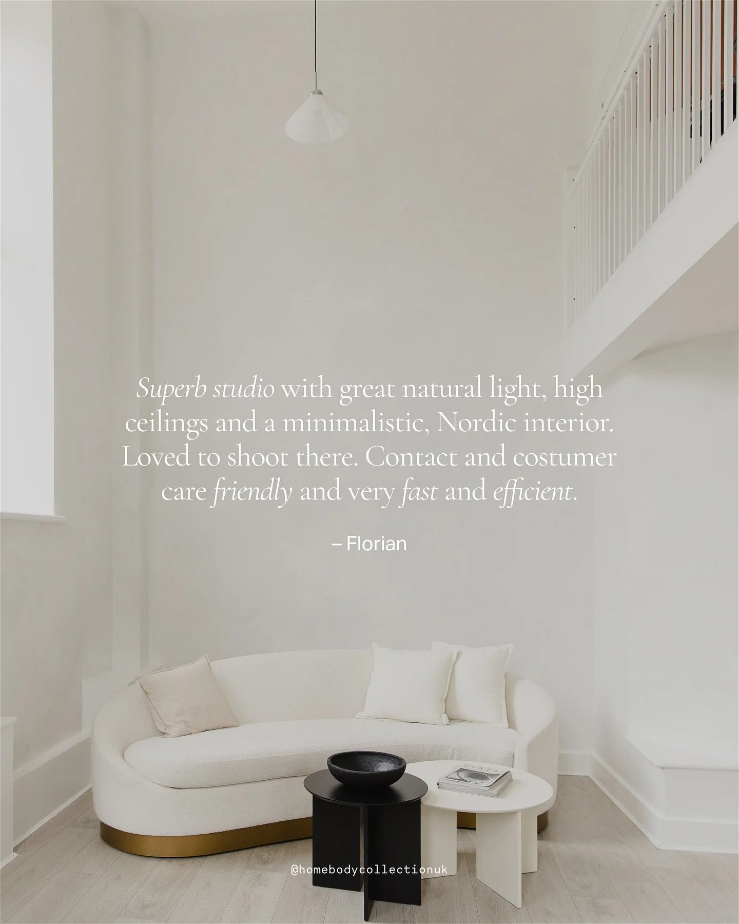 We try our best to make sure every client has a comfortable and enjoyable experience at Homebody Collection - from the booking process right up until your shoot day.

Our 5 star reviews speak for themselves. Head to our Google page to see what it&rsq