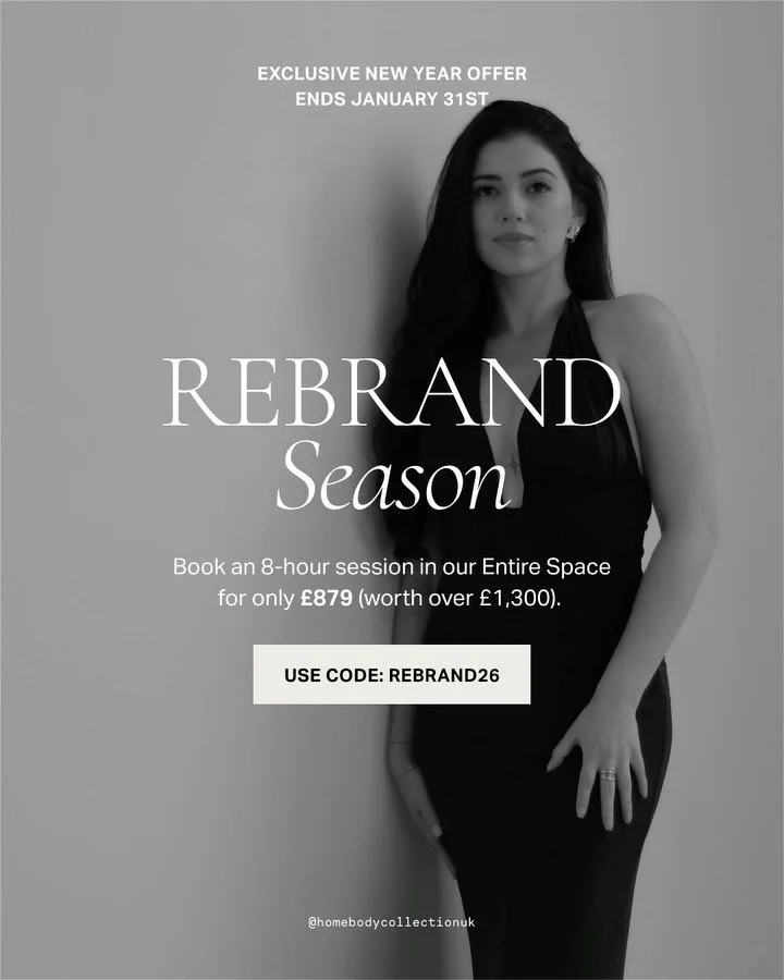 One day. Two studios. A year of content 👀 

Rebrand Season is here&hellip; our best-ever offer on our entire space, with a full day and private access to both studios. No time pressure. No limitations. Just space to create a library of content that 