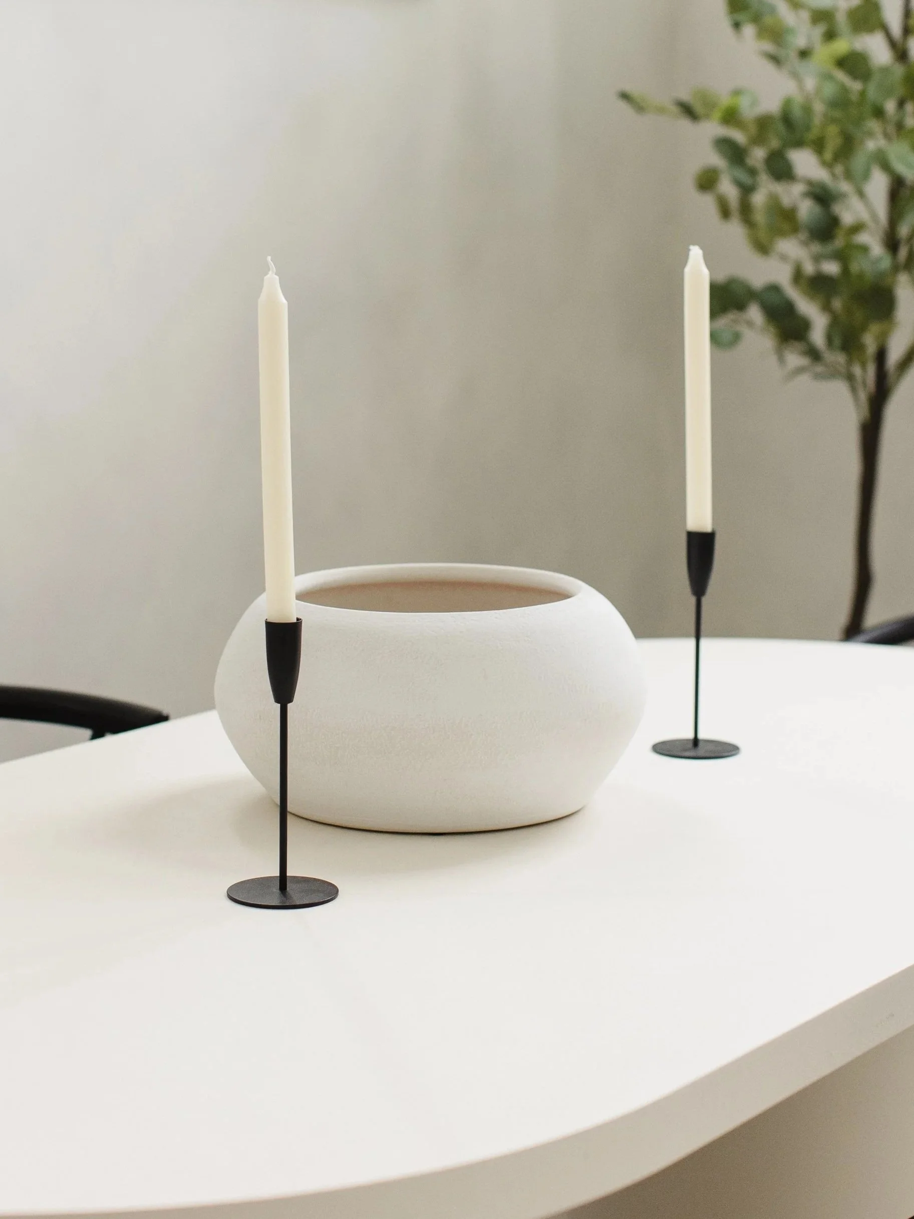 Large Clay Bowl & Candles