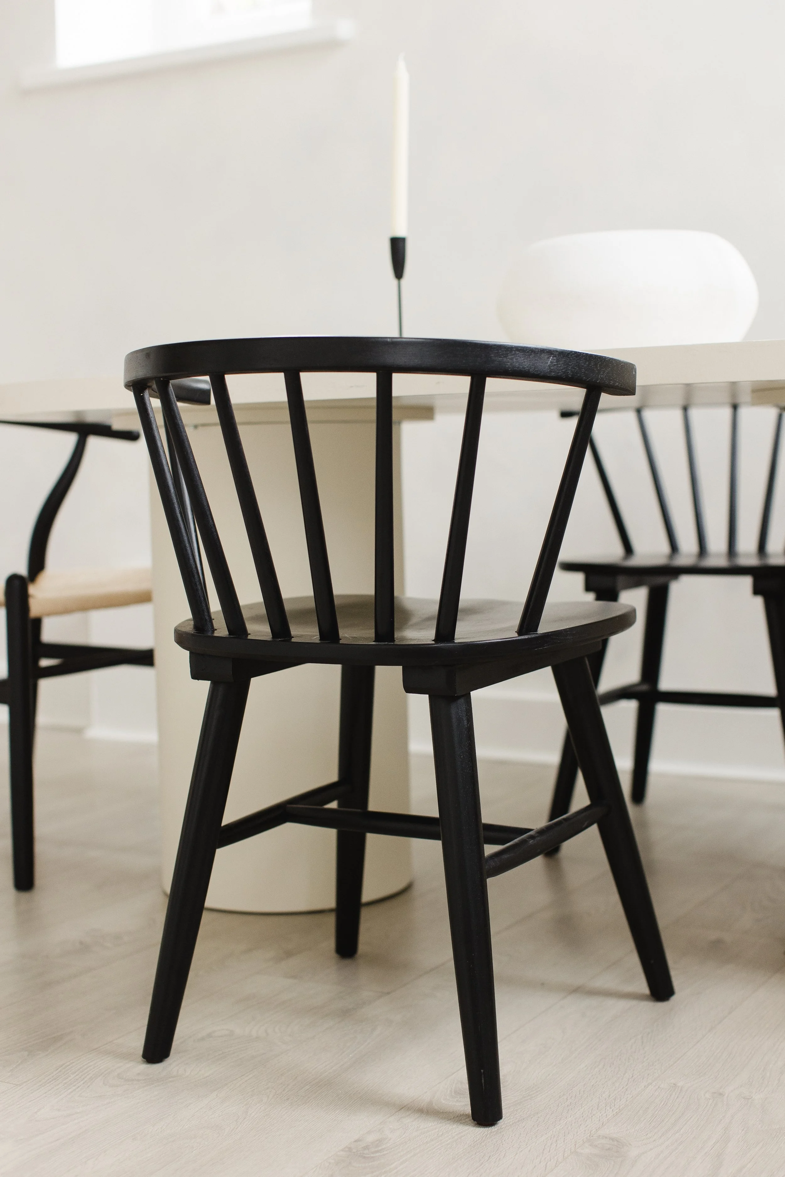 2 Black Wood Chairs