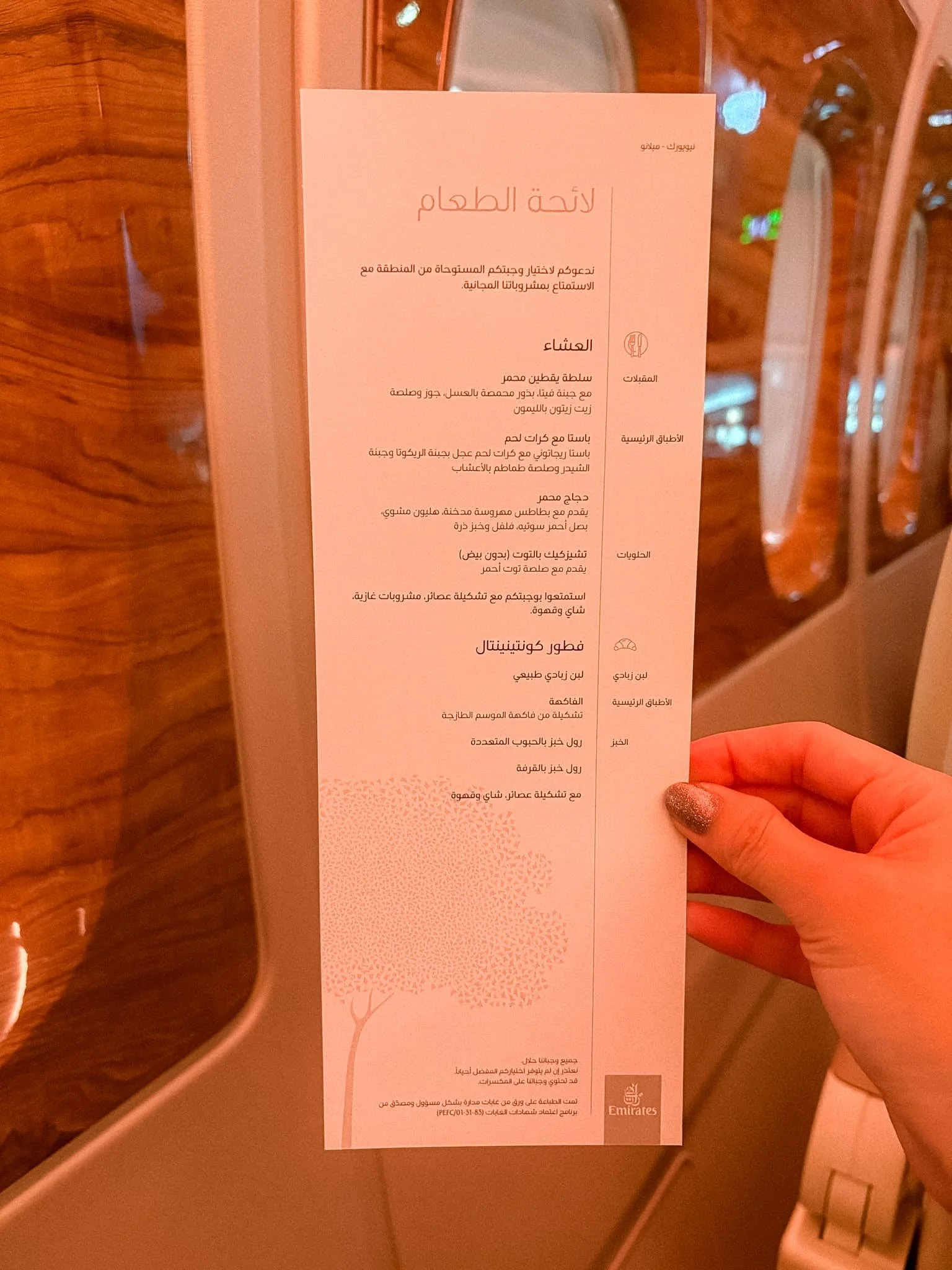 Arabic menu