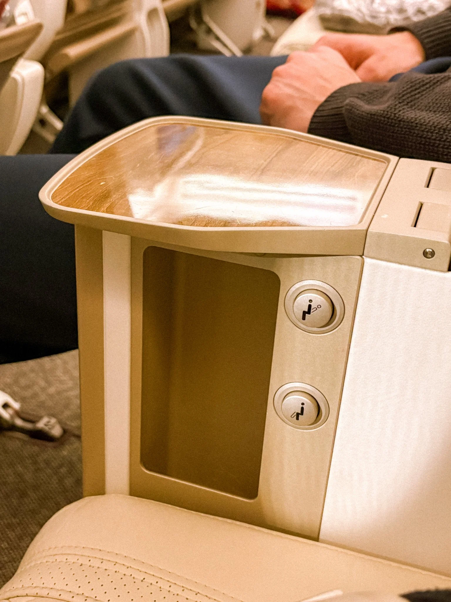 Emirates Premium Economy - seat adjustment buttons.jpg