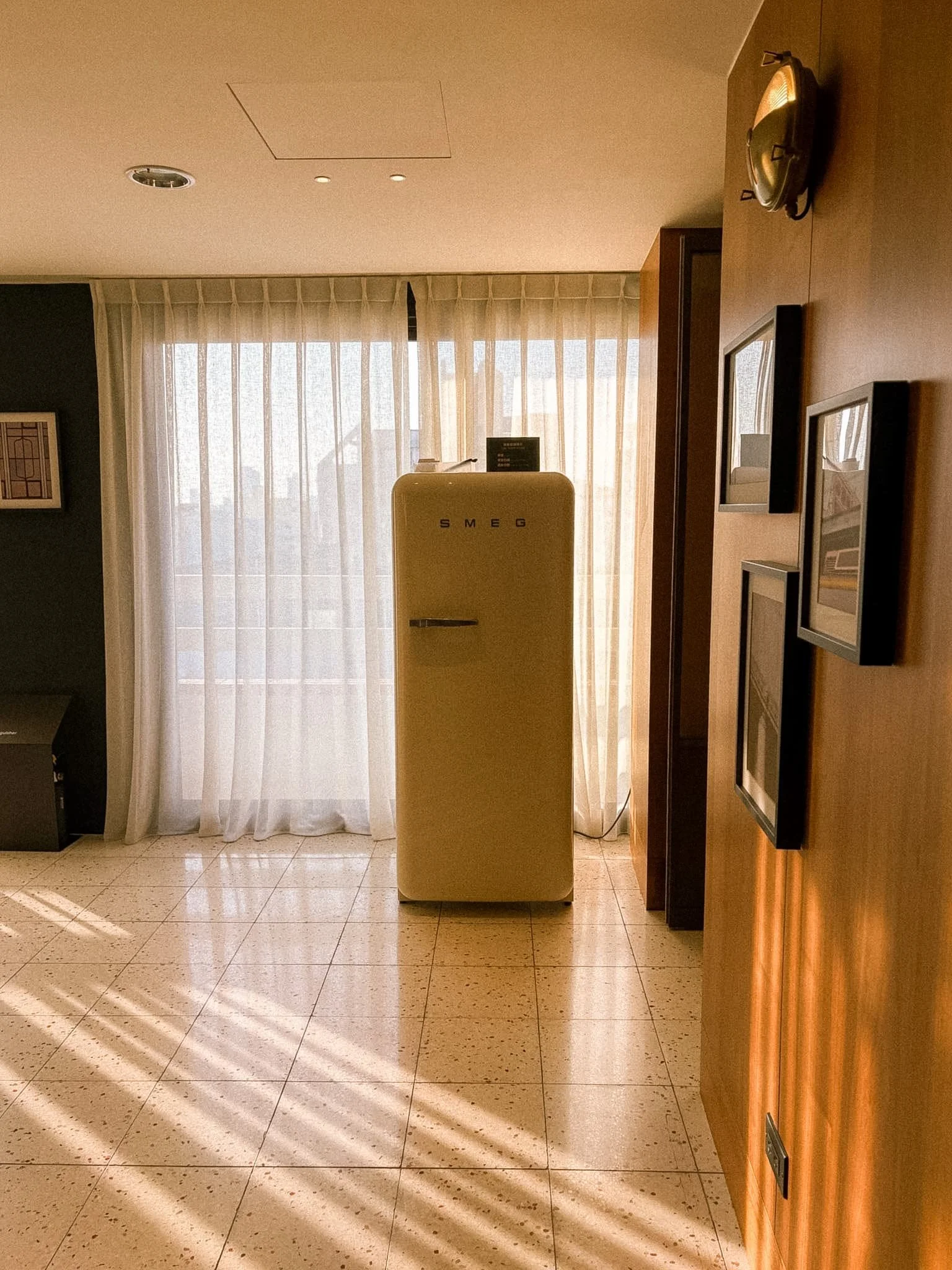 Provintia Hotel Tainan - shared kitchen SMEG fridge.jpg