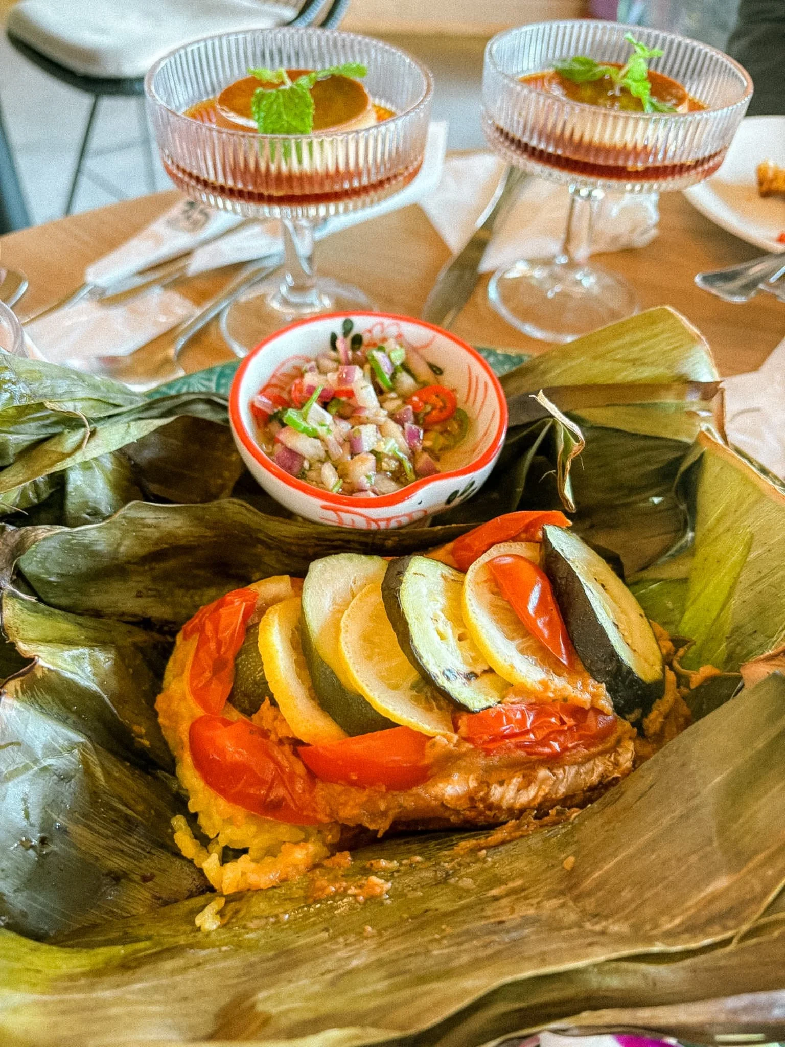 Waterfront Restaurant Tamsui - banana leaf entree.jpg