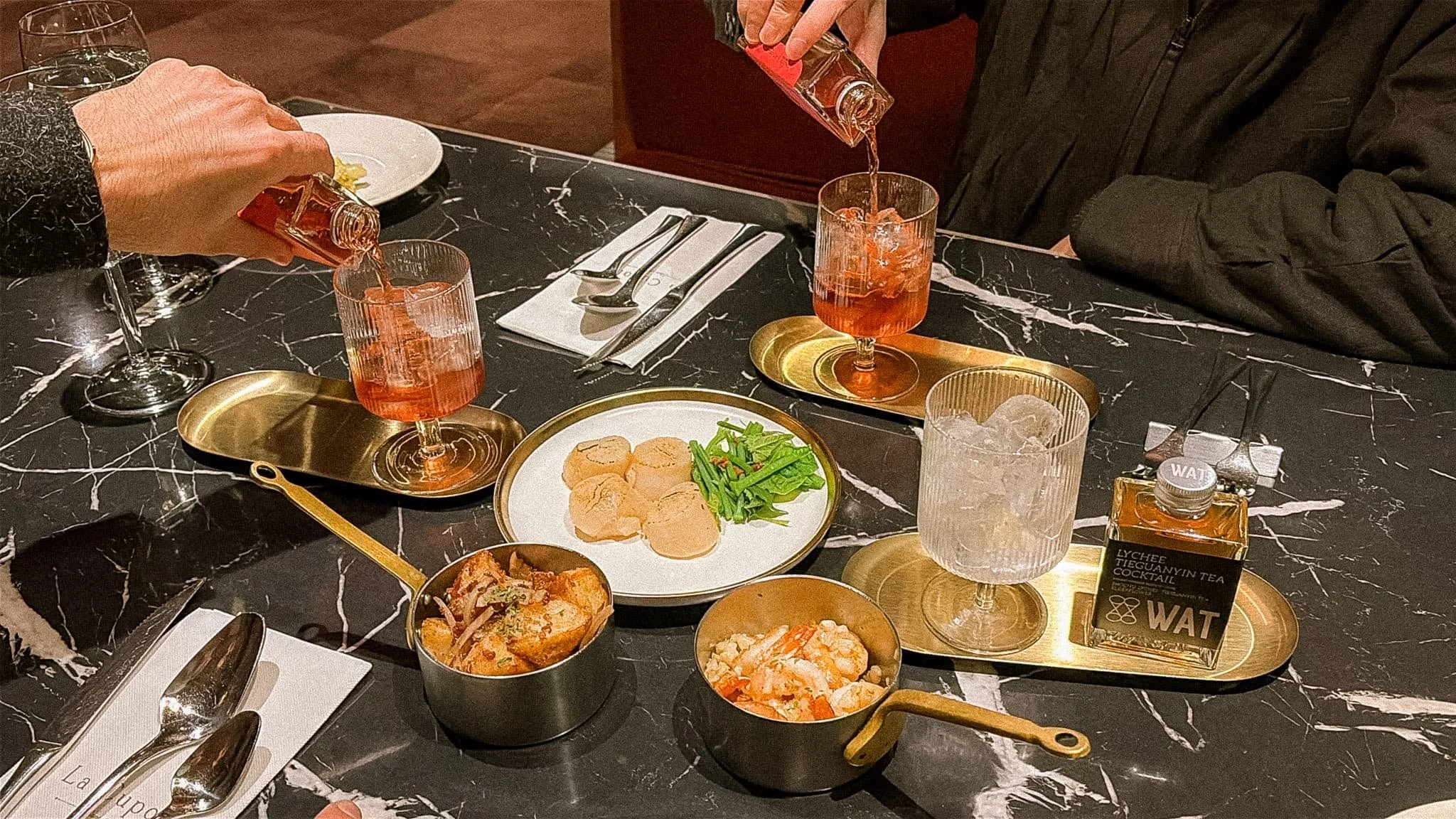 Dinner and self-poured cocktails at La Cupola, Provintia Hotel Tainan's on-site restaurant