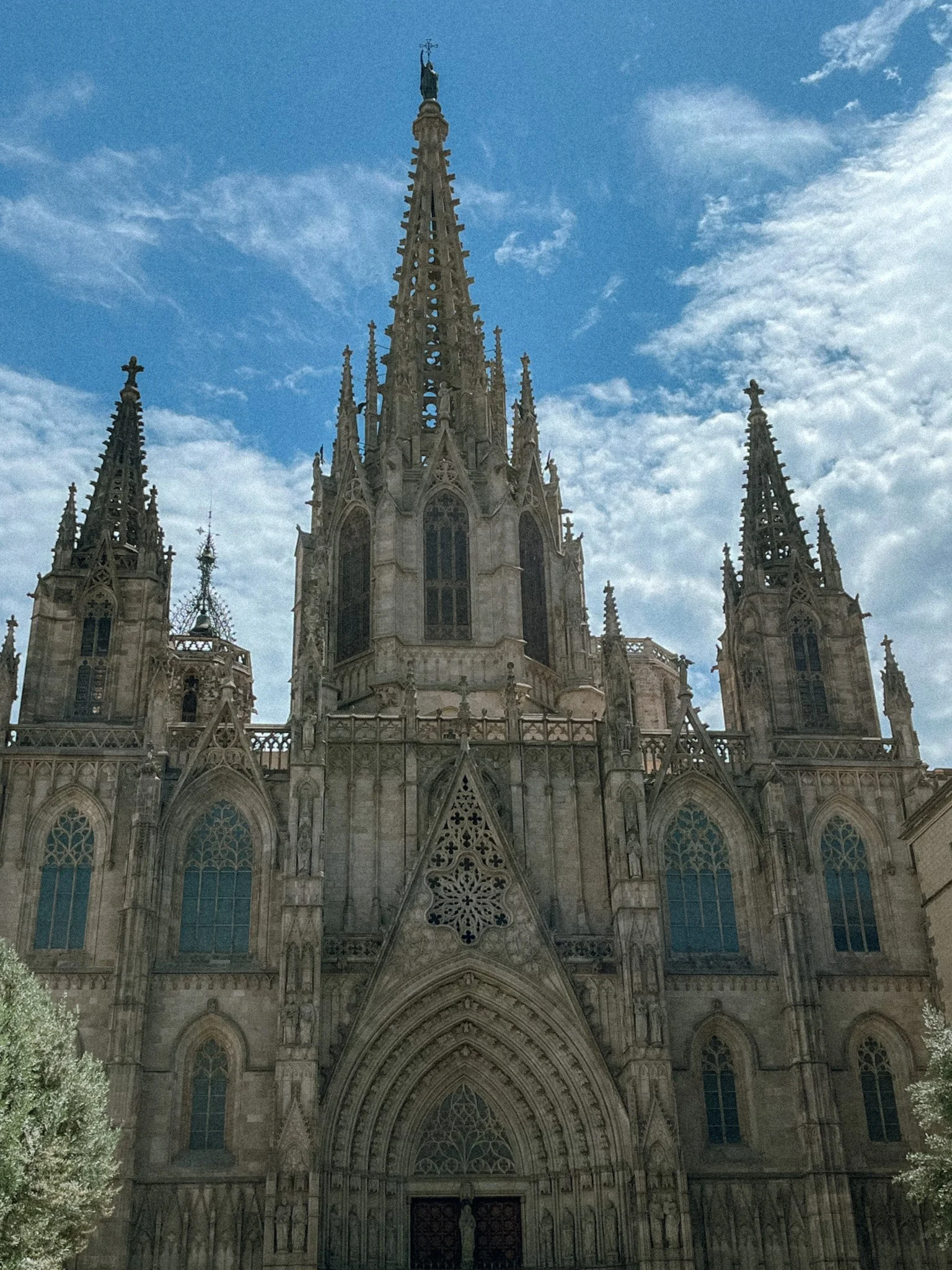 Plaça Nova cathedral Gothic Quarter Barcelona Spain