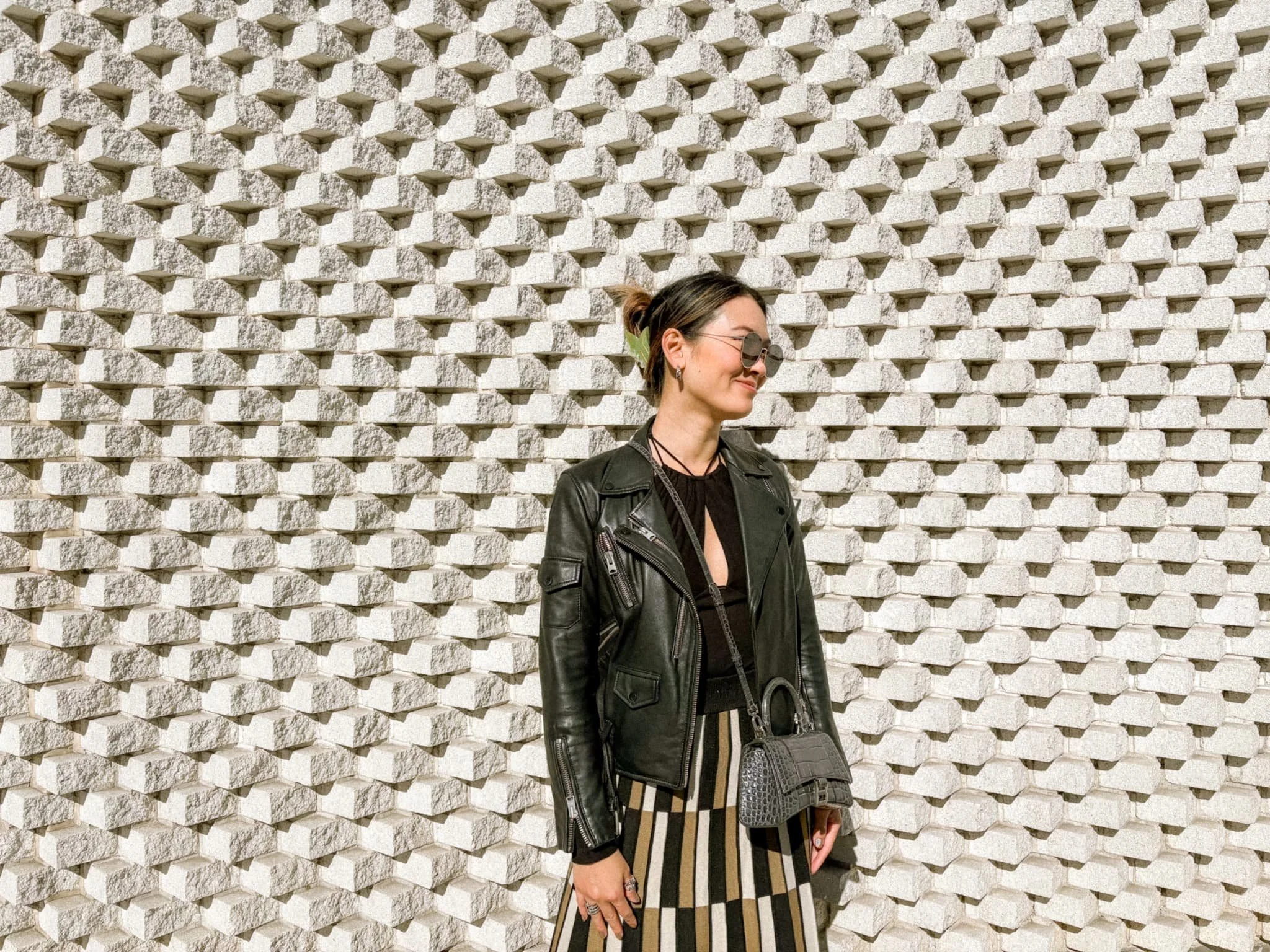 Amant's textured concrete exterior wall in East Williamsburg, Brooklyn