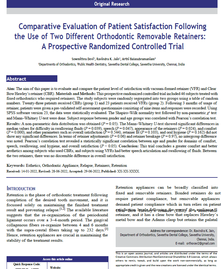 JOURNAL OF INTERNATIONAL ORAL HEALTH