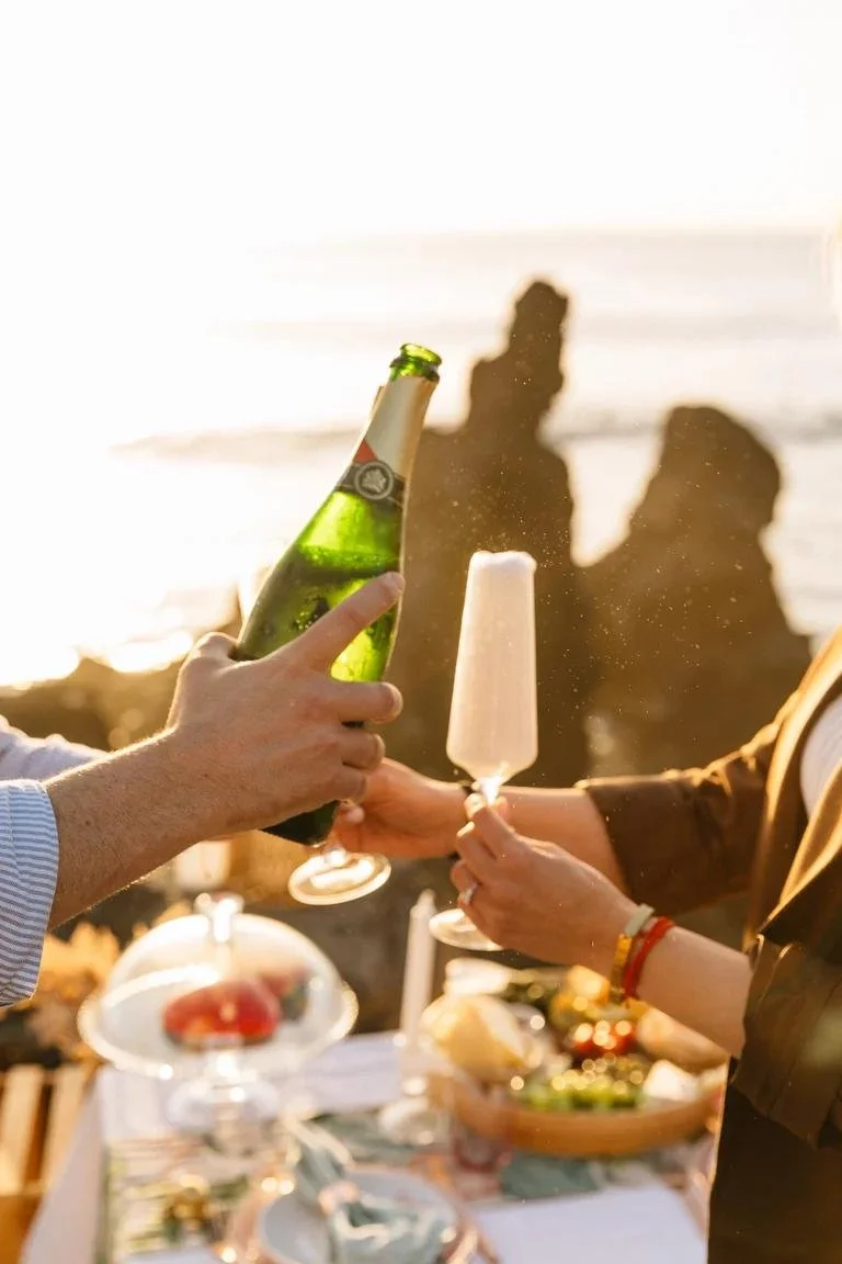 Styled luxury picnic in Tenerife with ocean view, perfect for photography