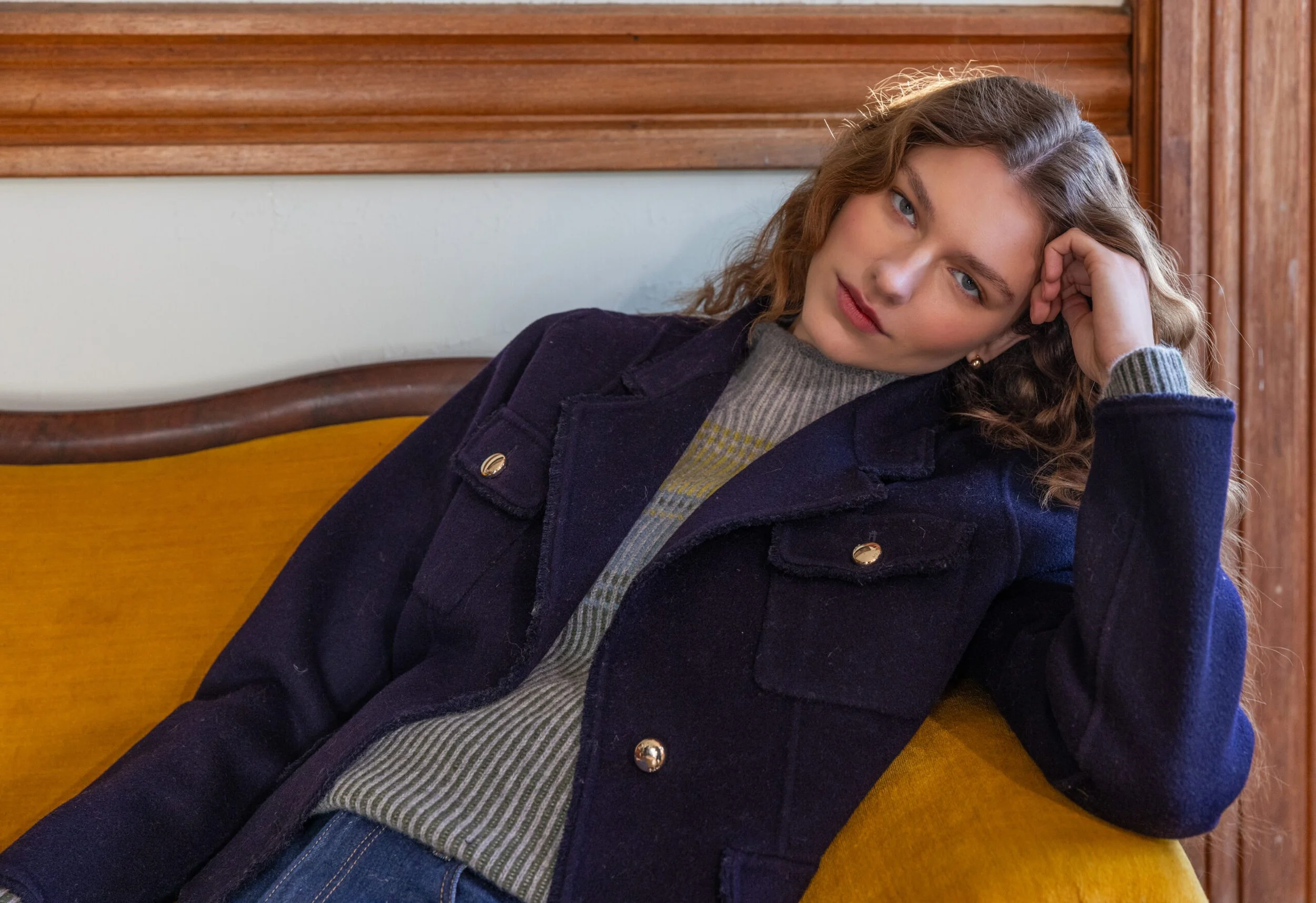 Cropped Herringbone Jacket
