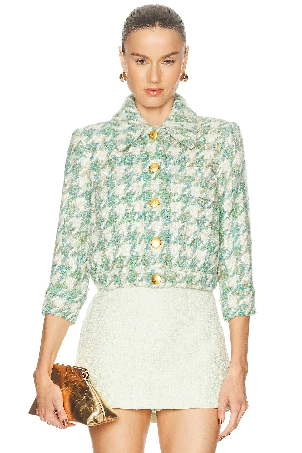 Cropped Herringbone Jacket