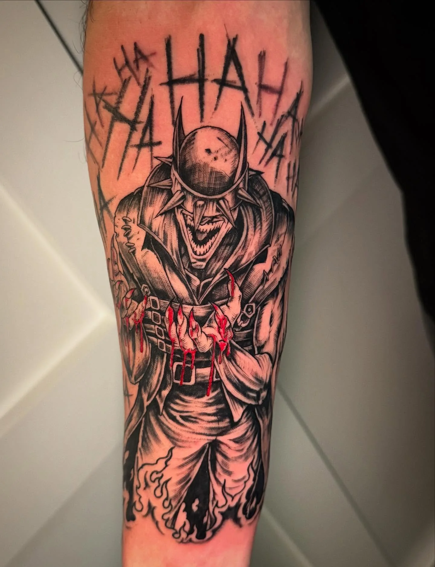 Fun piece for my buddy Guay this morning! Comment if you know what it&rsquo;s from! 
.
.
.
#Tattoo #sacredarttattooct  #ctink #inked #connecticuttattoos #blackandgreytattoo #peakneedles 
#satlikeachamp #blackandgreytattoo #colortattoo