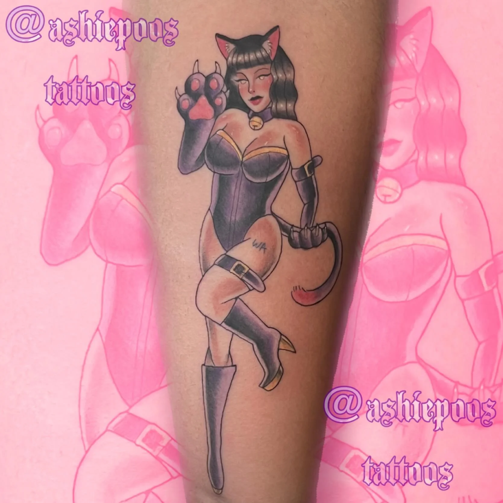 just did my cat girl pinup in color! she came out so cute thank you again ariana &gt;_&lt; 

i have availability november and december dm to book!!

[ #myart #flash #flashsheet #digitalart
#digitalillustration #illustration #tattoo #tattooideas
#tatt