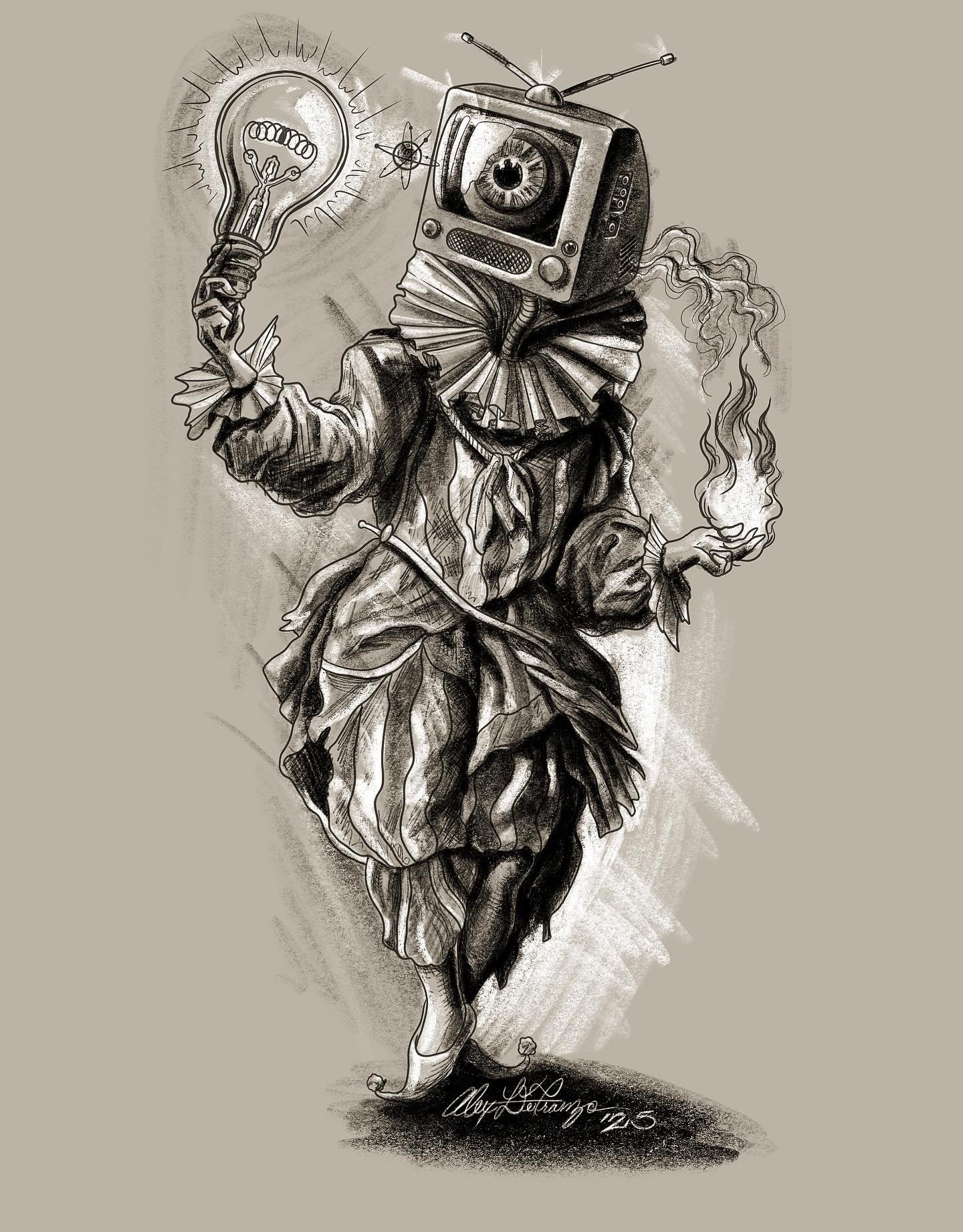 Fun sketch from this morning! #digitalart #procreate #sketchbook #charcoalart #tattoodesigns