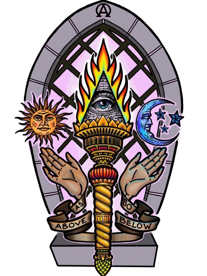 Finally got to do this piece, was one of my very first flash pieces I drew way back in 2018. 🔥 👁️ 🌞 🌙 
.
.
.
#sacredarttattooct  #ctink #inked #connecticuttattoos #blackandgreytattoo