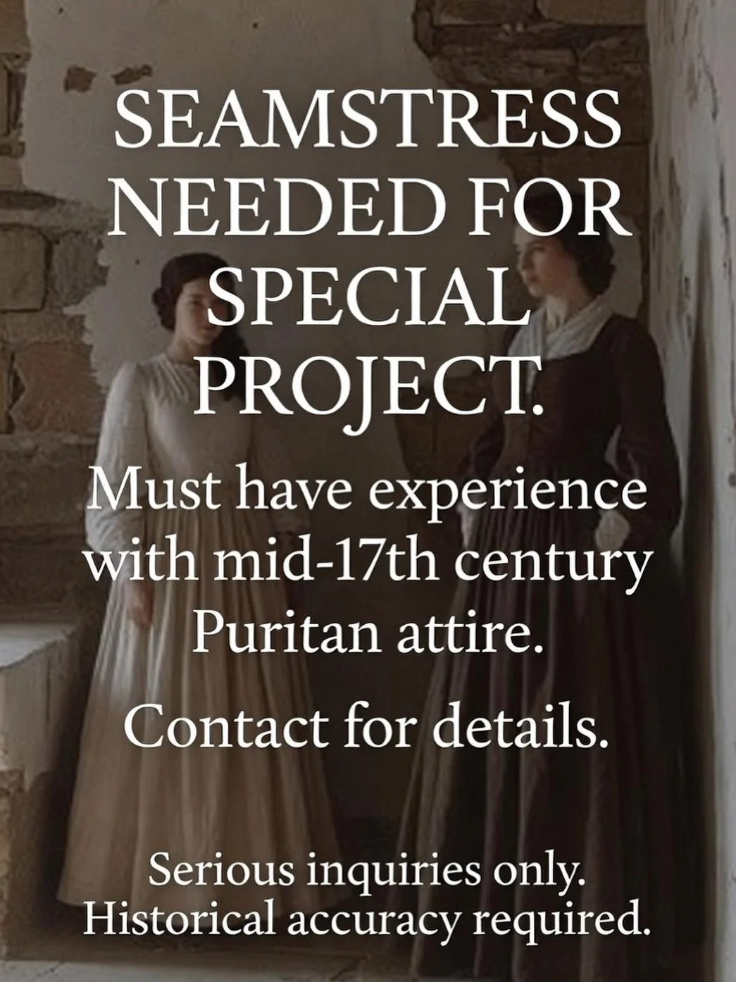 #seamstress #puritan #mid17thcentury #witchtrials #connecticut
