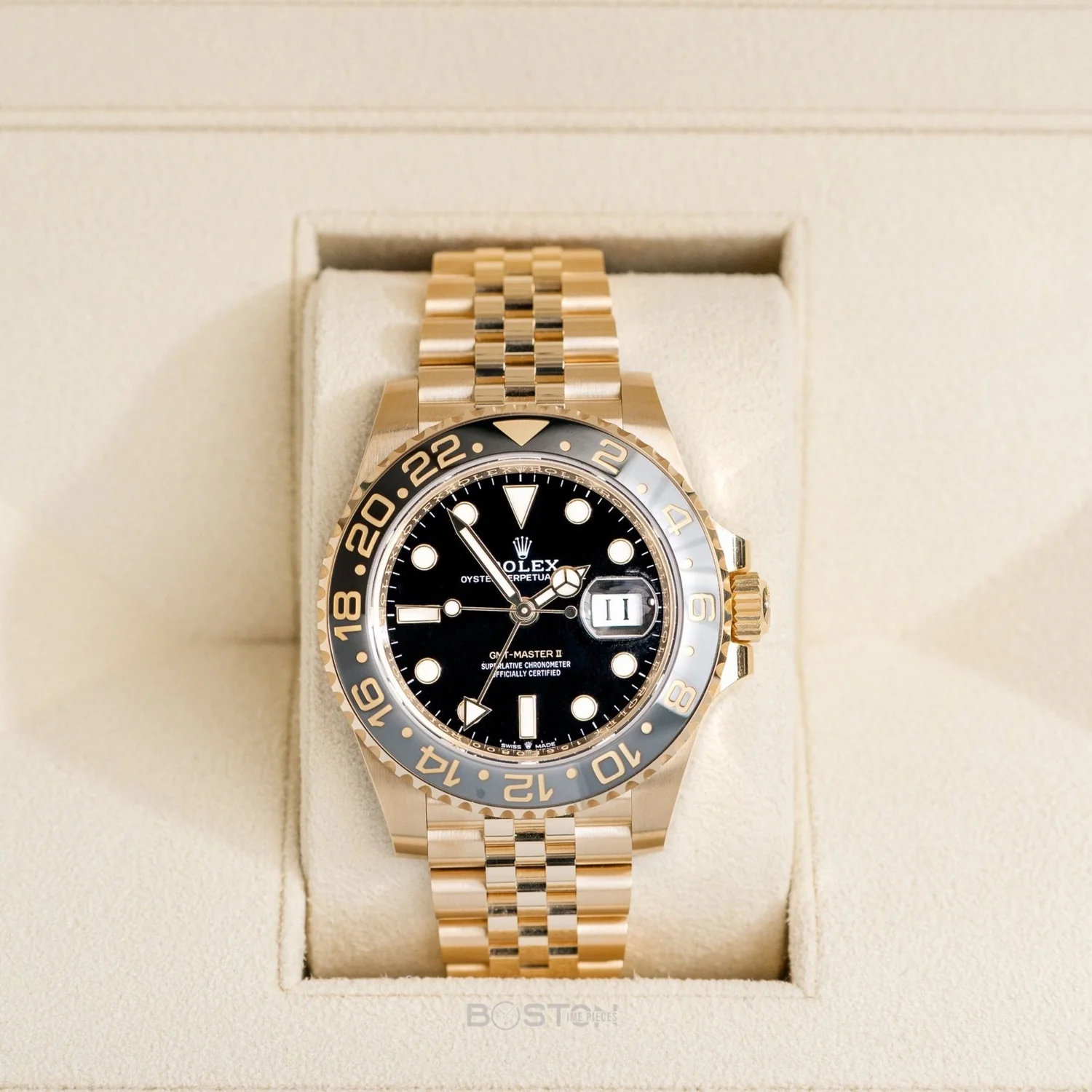 Rolex Yellow Gold GMT-Master II Watch Bidirectional Rotatable
