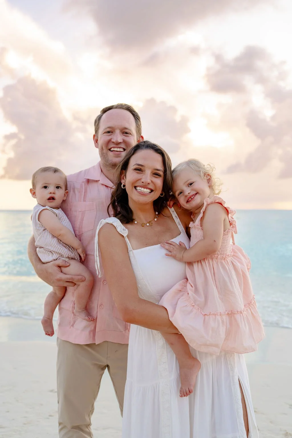 Dani Collins and family at sunset at the beach