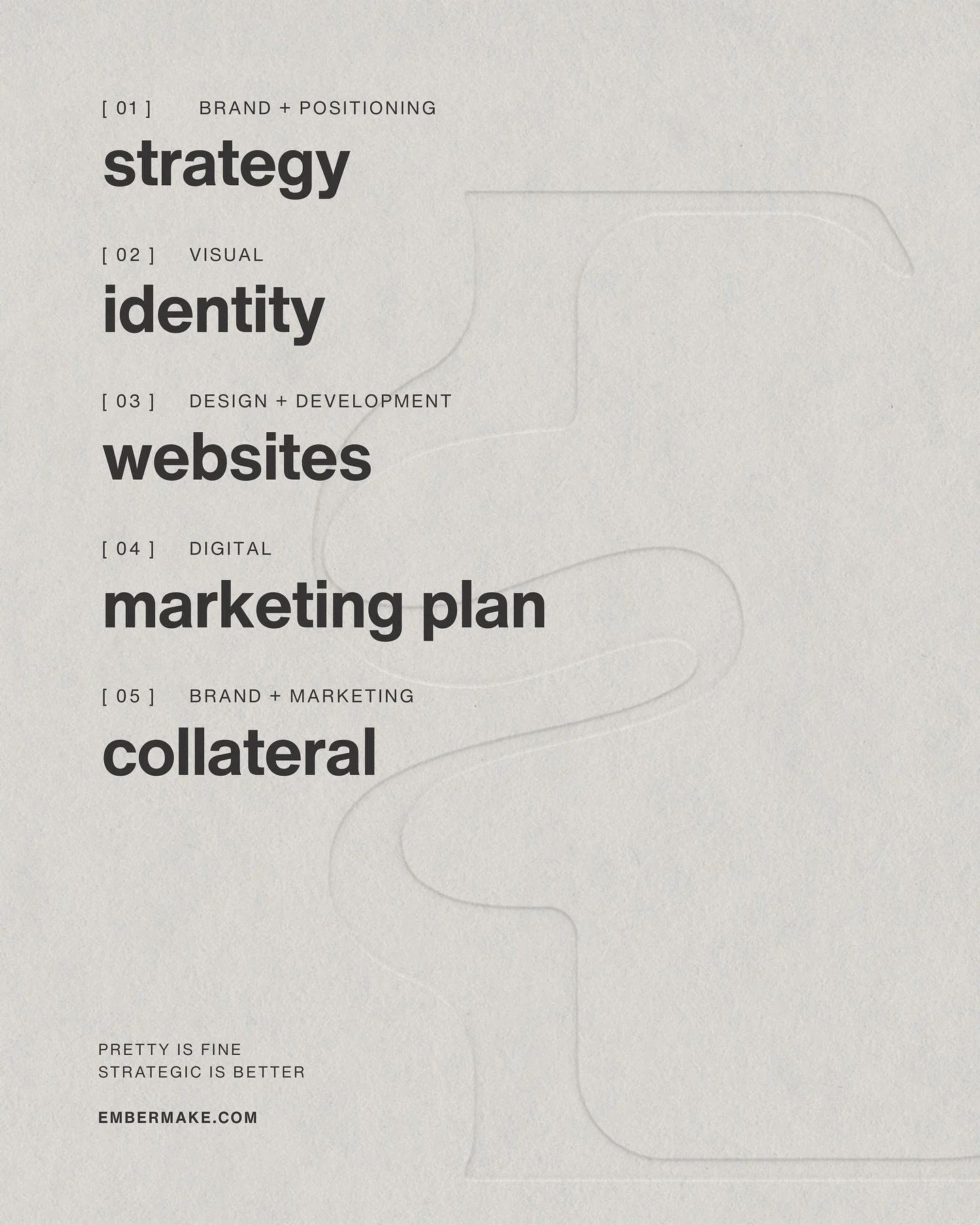 Whether you&rsquo;re starting from scratch or ready to refine what you&rsquo;ve built, your brand should do more than just &ldquo;look good&rdquo;.

That&rsquo;s why we create brands with a backbone&mdash;rooted in strategy, shaped by design, and equ