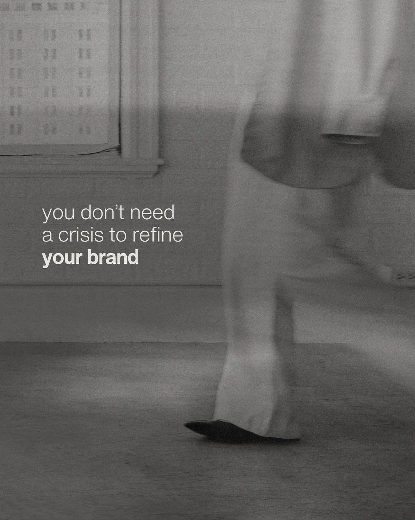 You don&rsquo;t need a crisis to refine your brand. Sometimes, all it takes is feeling like:

&rarr; You&rsquo;ve outgrown the brand you started with
&rarr; Your messaging is vague because you&rsquo;re trying to speak to everyone
&rarr; You feel like