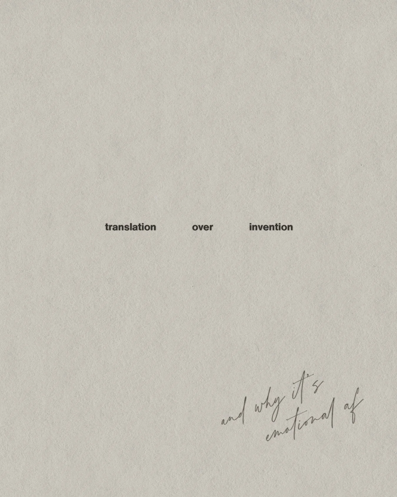 Reflecting on a few wins and genuinely magical moments we&rsquo;ve shared with clients over the past couple of weeks. 

There have been tears and kind words, and I keep coming back to this belief that so much of the work we do comes from translation 