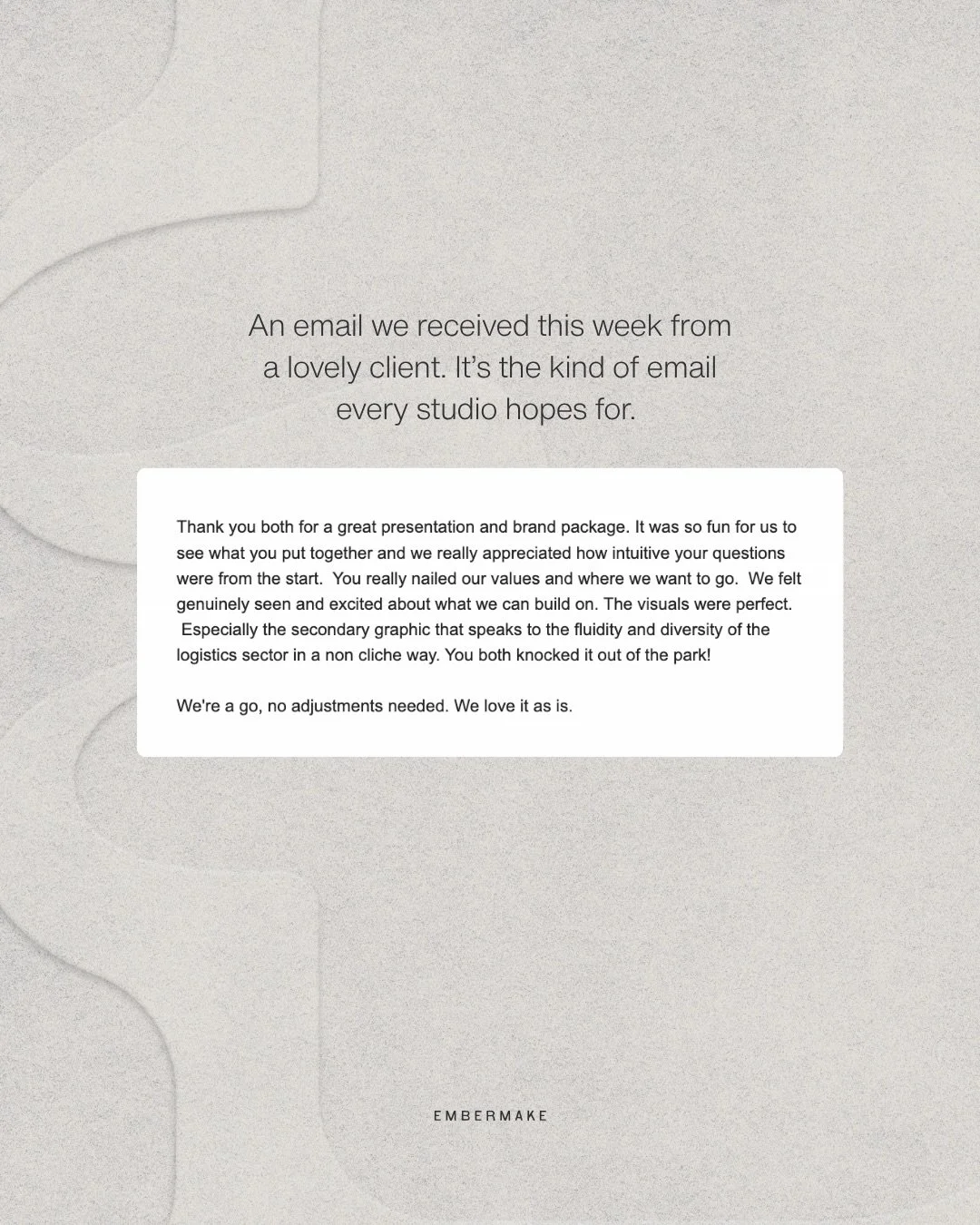 We read feedback in layers.

Even when it looks straightforward on the surface. There&rsquo;s a version of this email that&rsquo;s easy to celebrate&mdash;and we do! Because of course, the &ldquo;no changes&rdquo; stands out. It&rsquo;s smooth, it me
