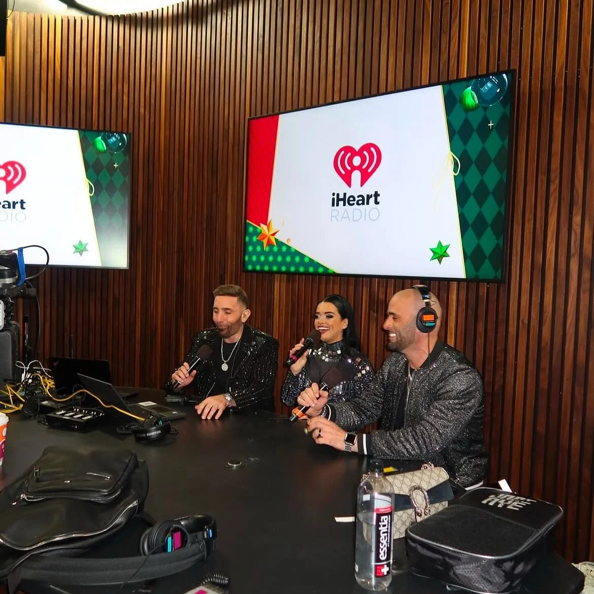 Was great having @mikeyvonair, @giannagravalese &amp; @frankievizzle broadcast live from the Big Night Studios for @kiss108 #jingleball @iheartradio