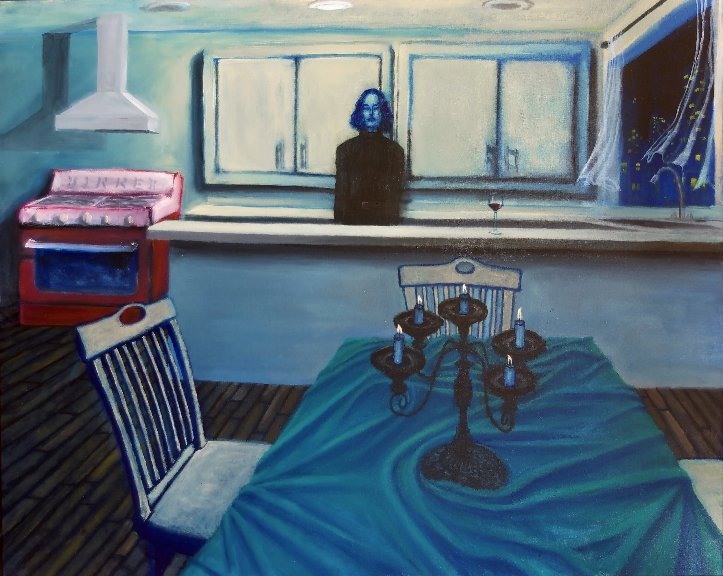 Dinner. oil on canvas, 48" x 60" 2024.