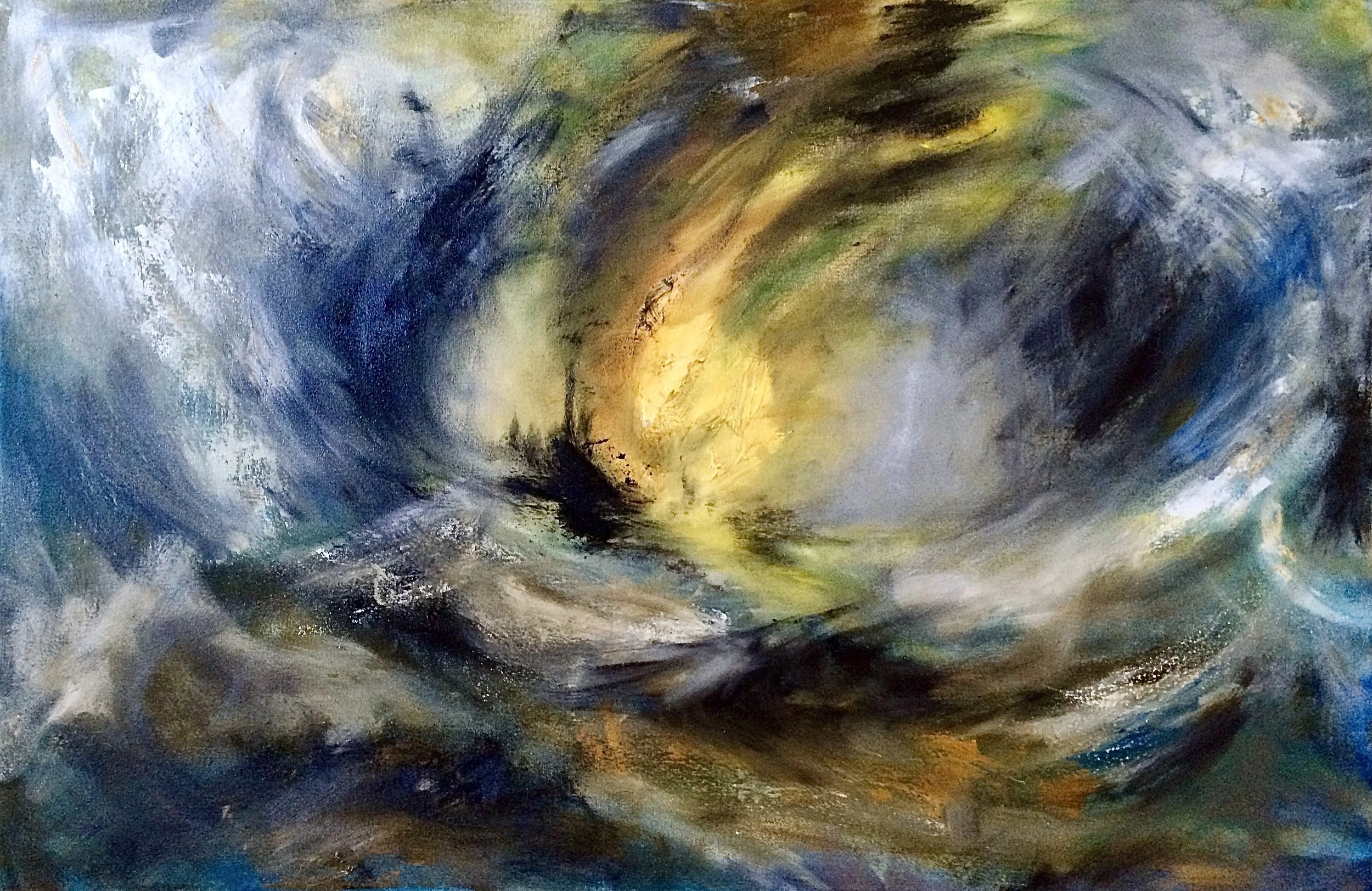 Storm. oil on canvas, 23" x 36" 2016.
