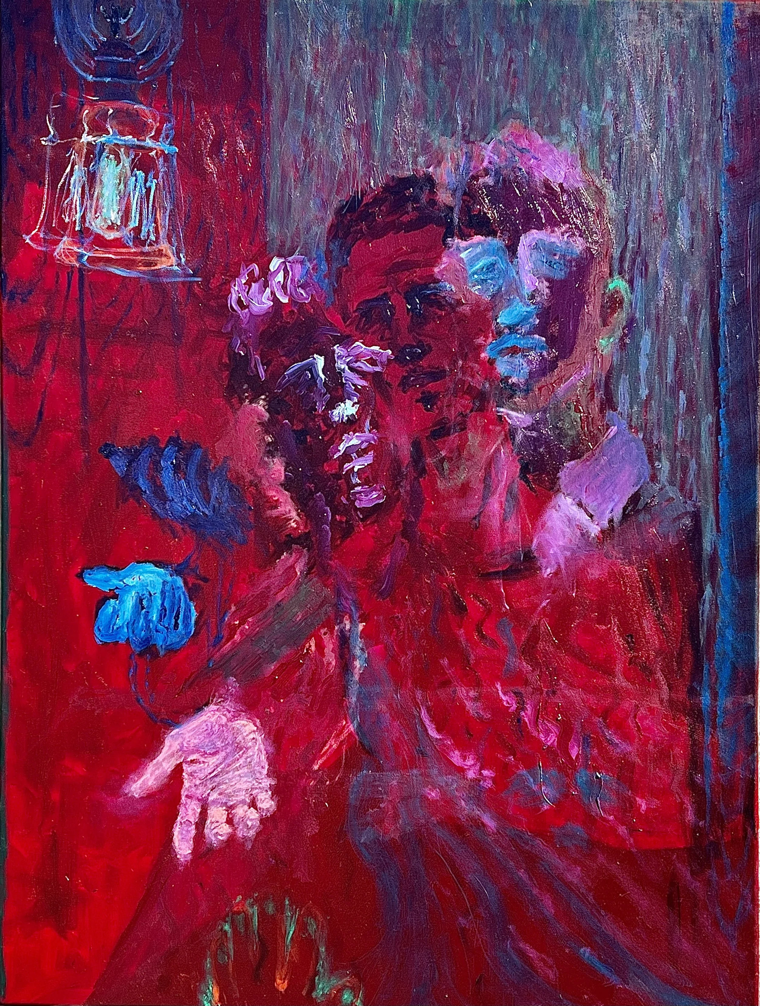 Close Your Eyes. oil on canvas, 40" x 30" 2023.