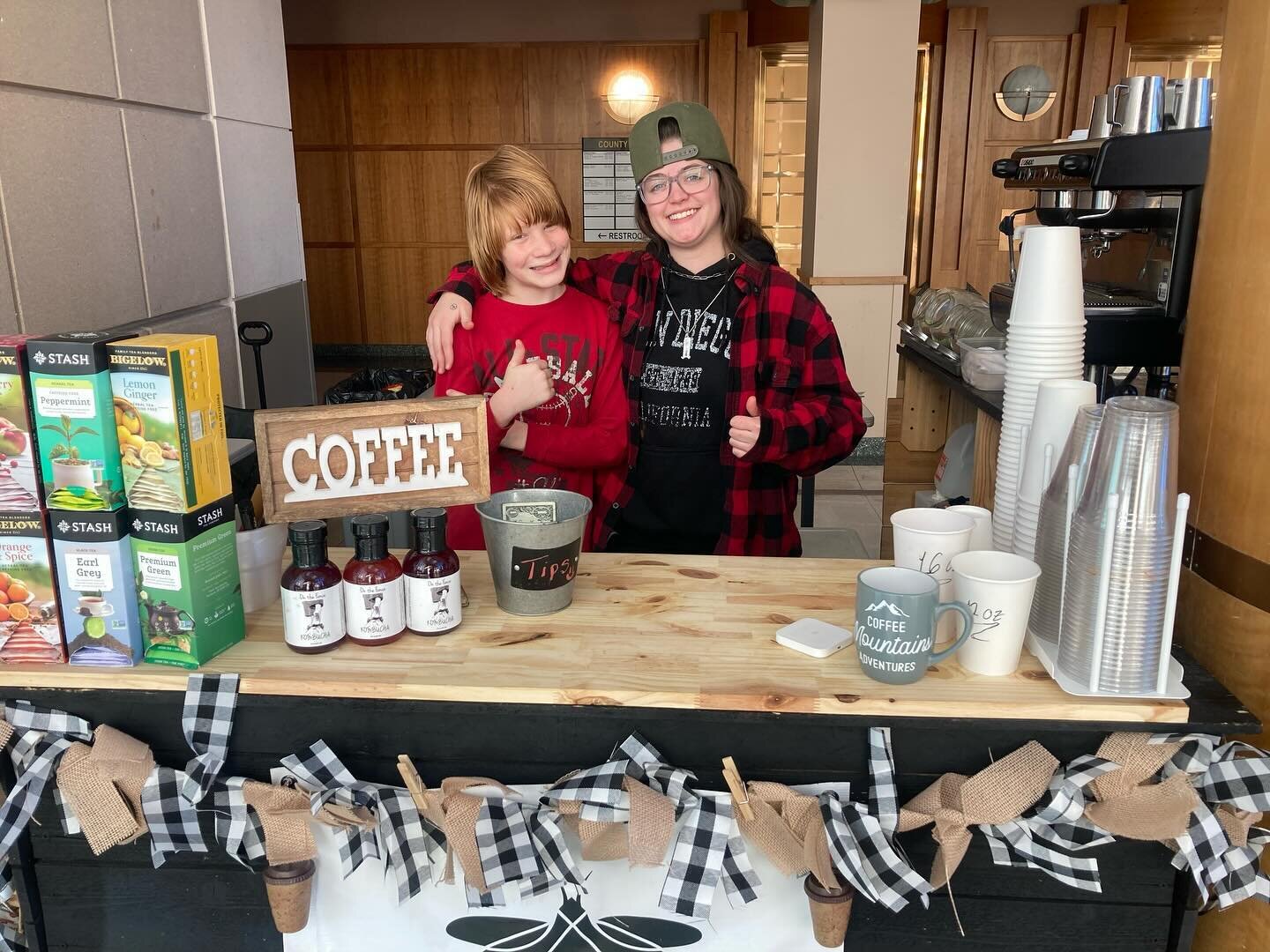 When your 11-year-old son asks you to come work during winter break, but it takes 3 hours for him to be awake enough to take orders. 😂 

Foster and Jazzy made a good pair this morning. ❤️

#coffeecommunity #mompreneur #mompreneurslife #coffeetime #j