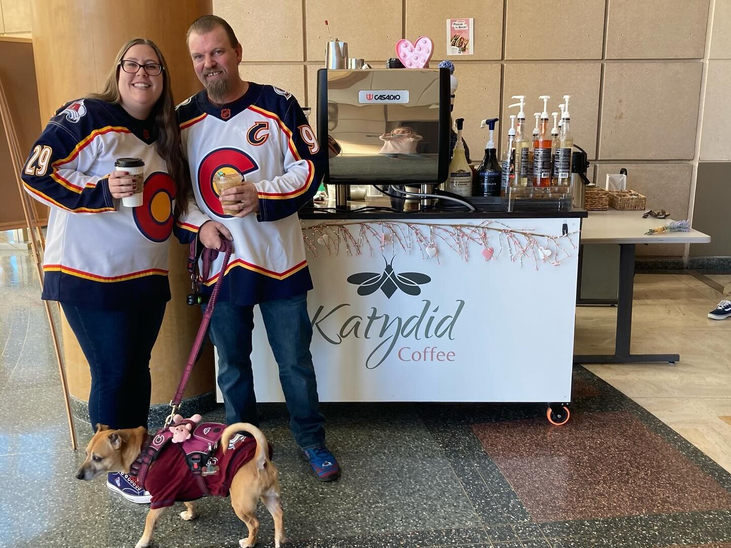 What a delight it was to meet these two after they tied the knot today with their canine companion at their side! ❤️ They enjoyed our 2-for-1 Valentine&rsquo;s Day newlywed special. And we enjoyed their Avalanche loyalty and friendly fur-baby (who ma