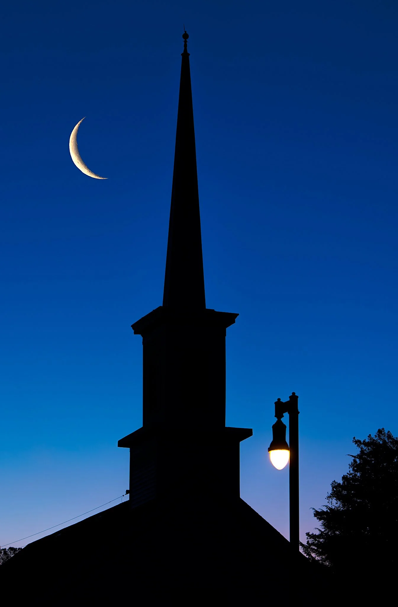 Crescent Moon over Creekside Church